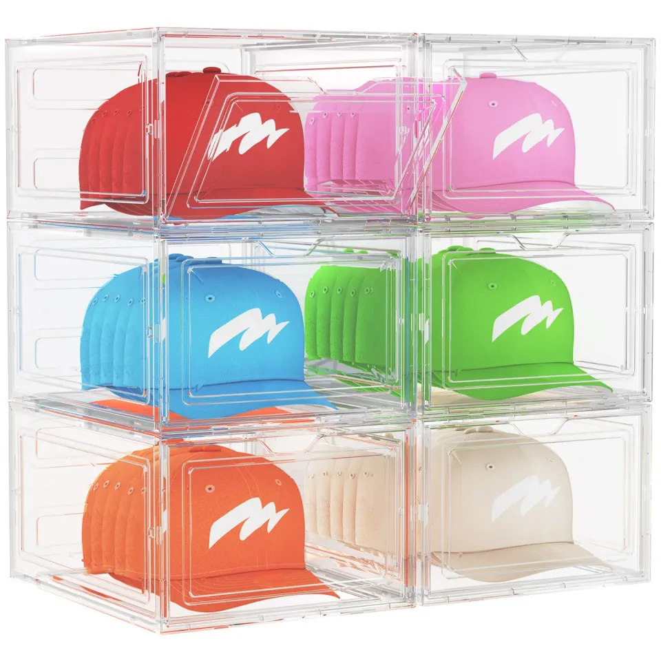 Lifewit Cap Box Kappenbox 6er transparent stapelbar