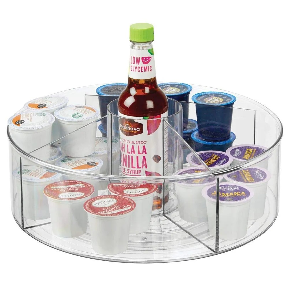 mDesign Drehteller Lazy Susan 5-Fächer transparent
