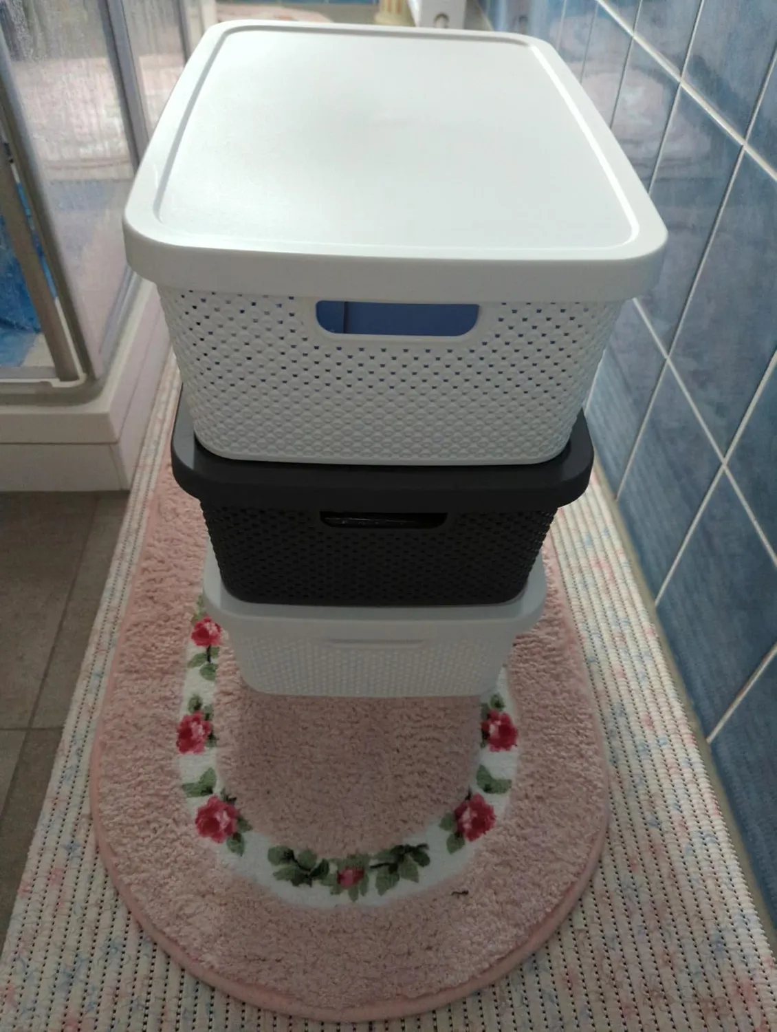 astor24 Premium Aufbewahrungsbox 3er Set 2 Liter Anthrazit