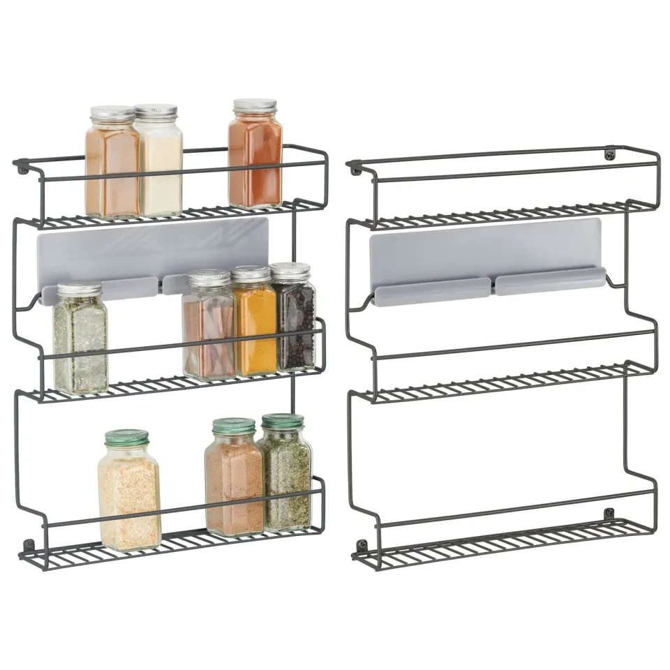 mDesign Gewürzregal Selbstklebend 2er-Set Schwarz