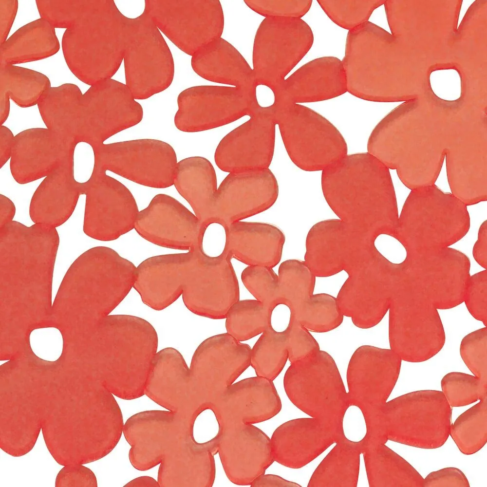 mDesign Spülbecken Set Rot 3er Floral für Doppelspüle