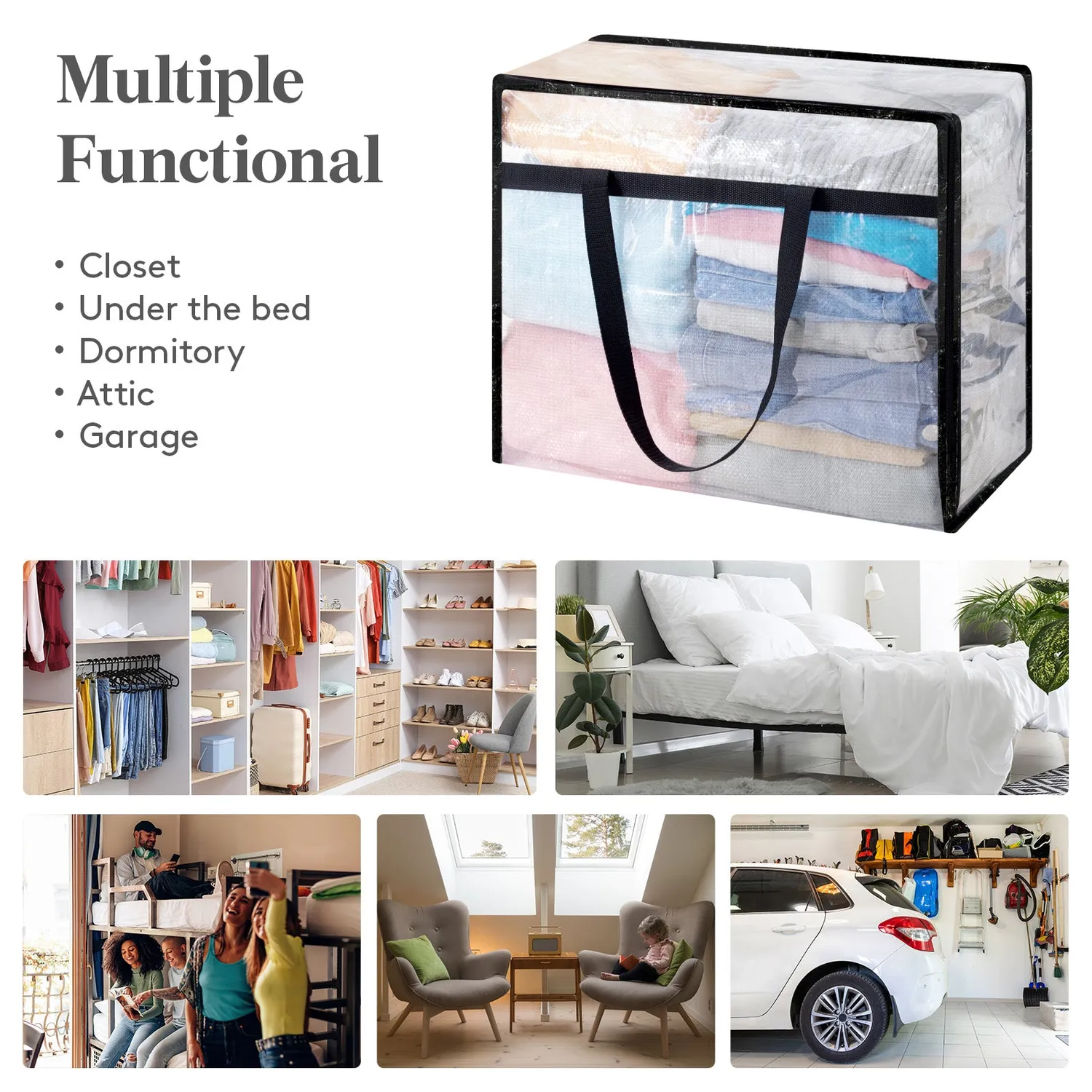 Lifewit Aufbewahrungstaschen transparent 6er Pack