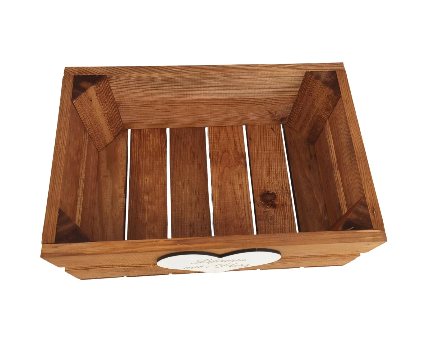 GoodFreshDecor Holzbox mit Deckel 30x20x12 cm Herz Gravur braun