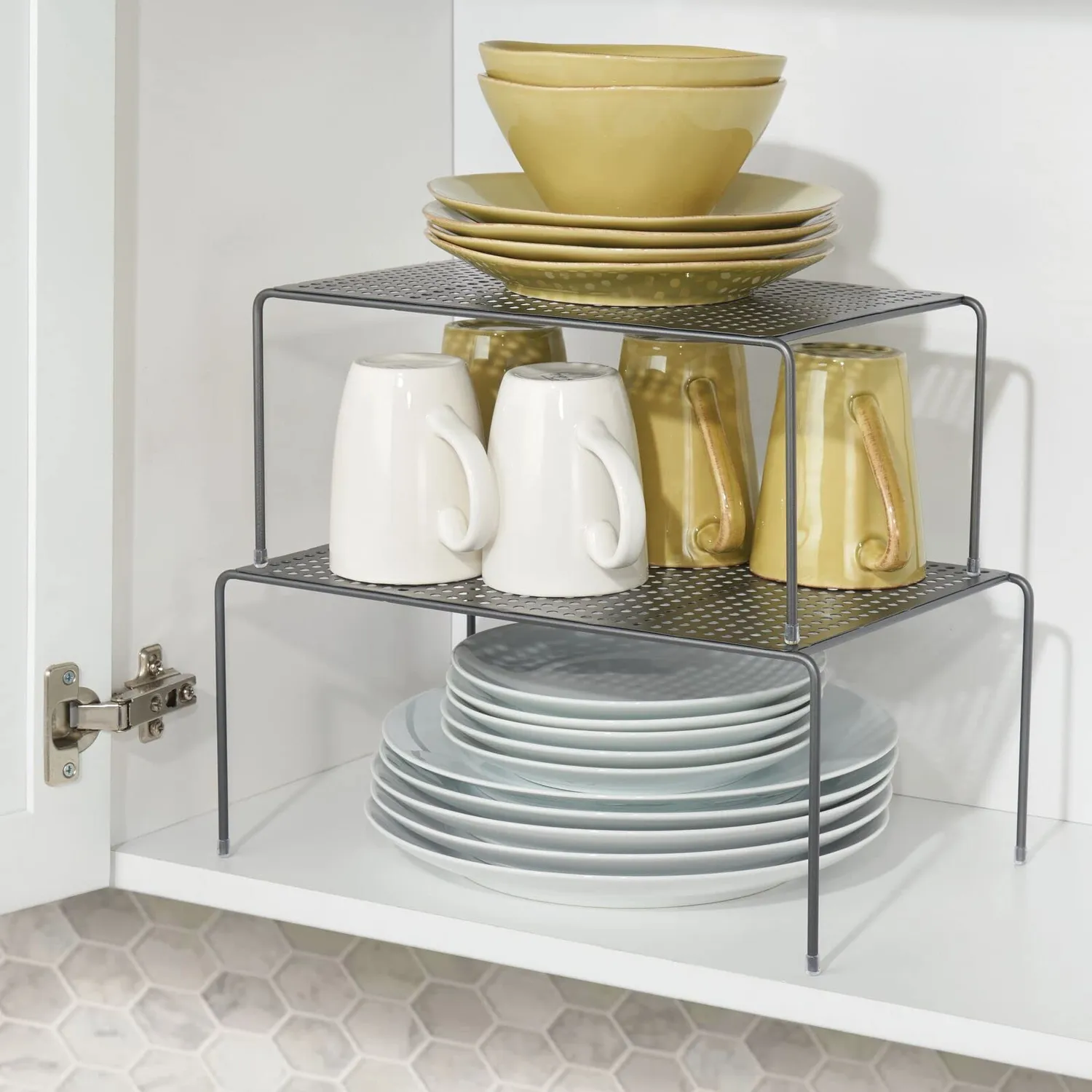 M Design Regaleinsatz Metall Grau ausziehbar 64,8 cm Geschirr