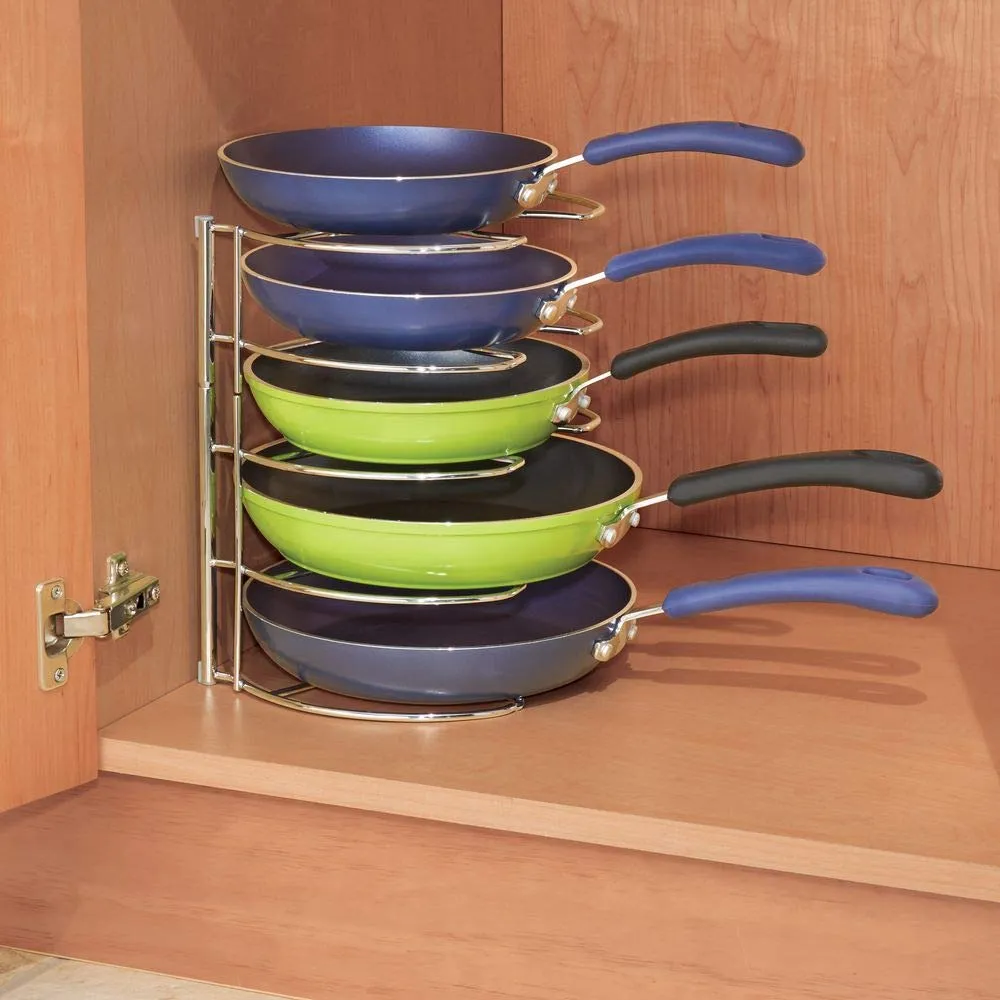 mDesign Pfannenhalter Küchenorganizer 2er-Set silber Metall