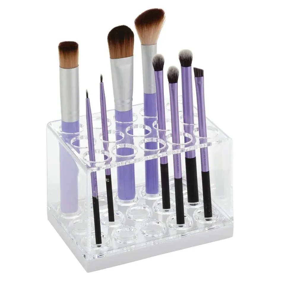 mDesign Kosmetik Organizer 15 Fächer transparent-weiß für Stifte