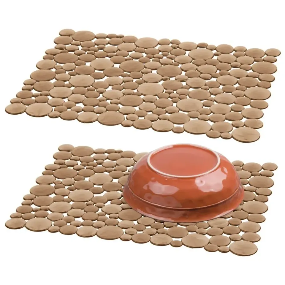 mDesign Spülbeckenmatte Küche 2er-Set bernstein zuschneidbar