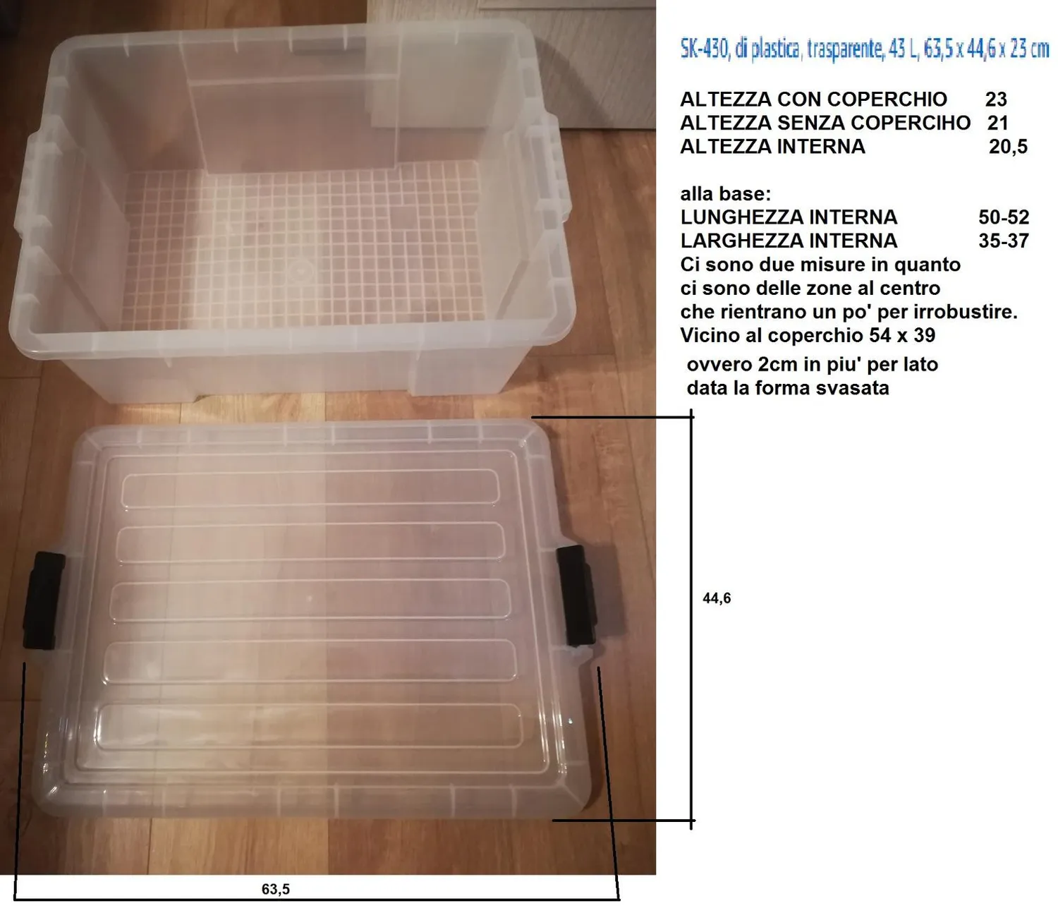 Iris Ohyama SK-430 Aufbewahrungsbox 43L 3er Set klar