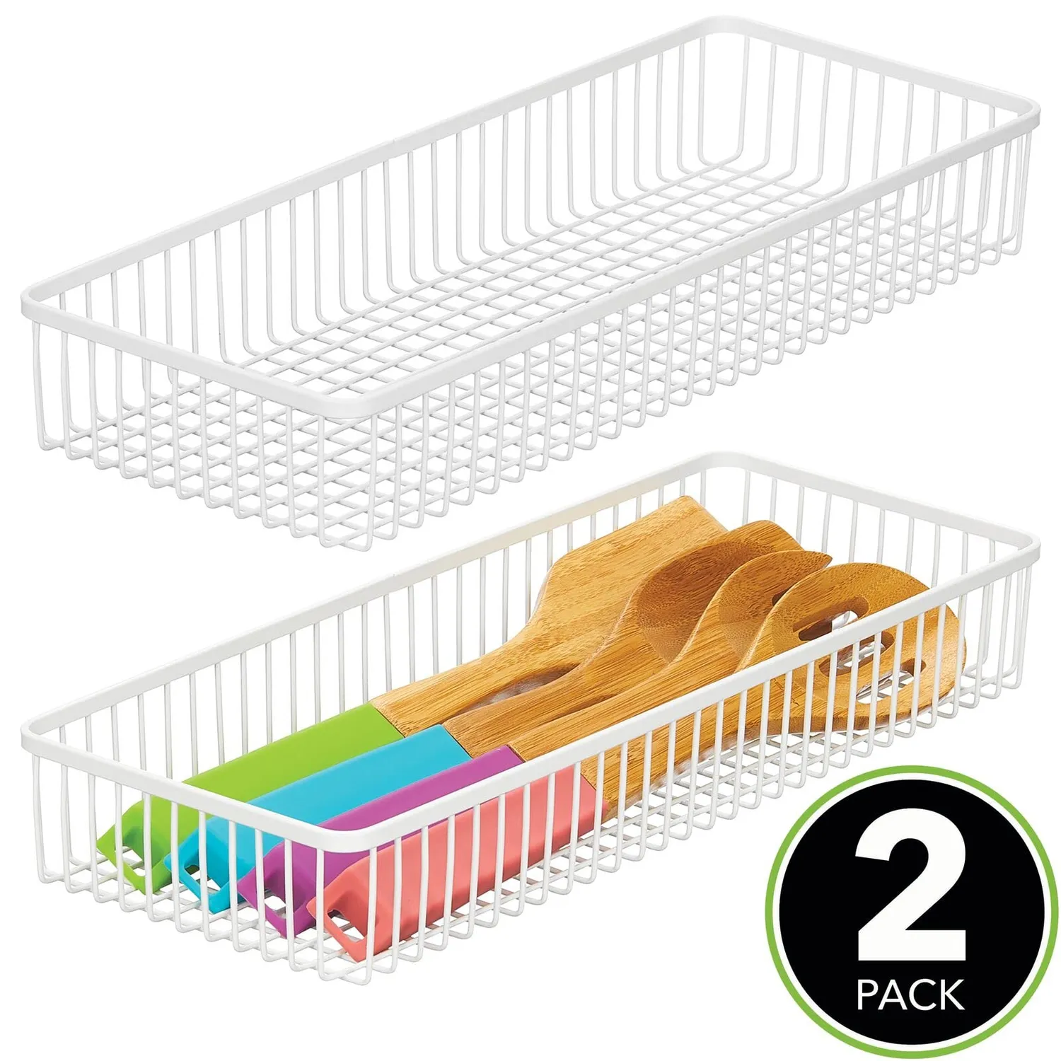 mDesign Unity Schubladenkorb Metall 2er-Set weiß