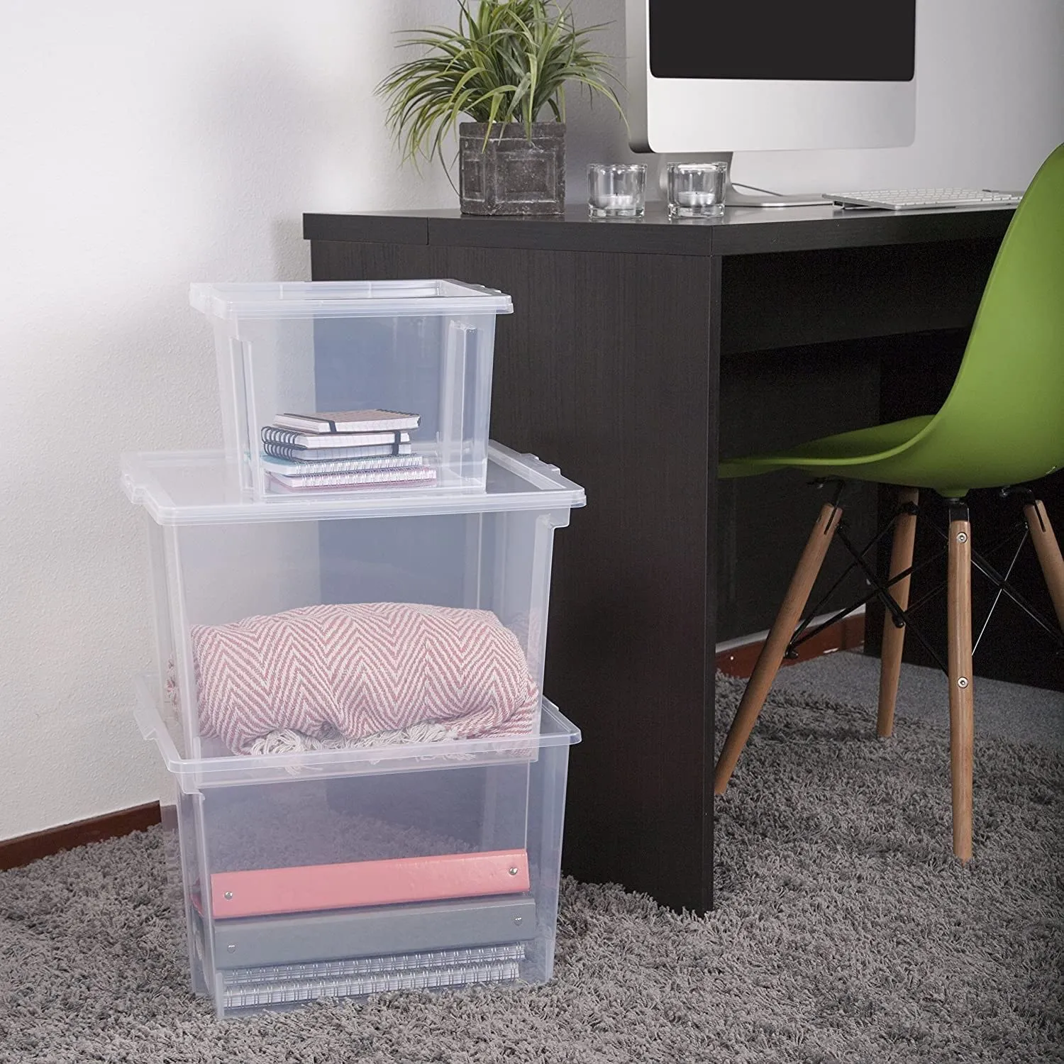 Iris Ohyama USB-M Aufbewahrungsbox 30L 6er Set transparent