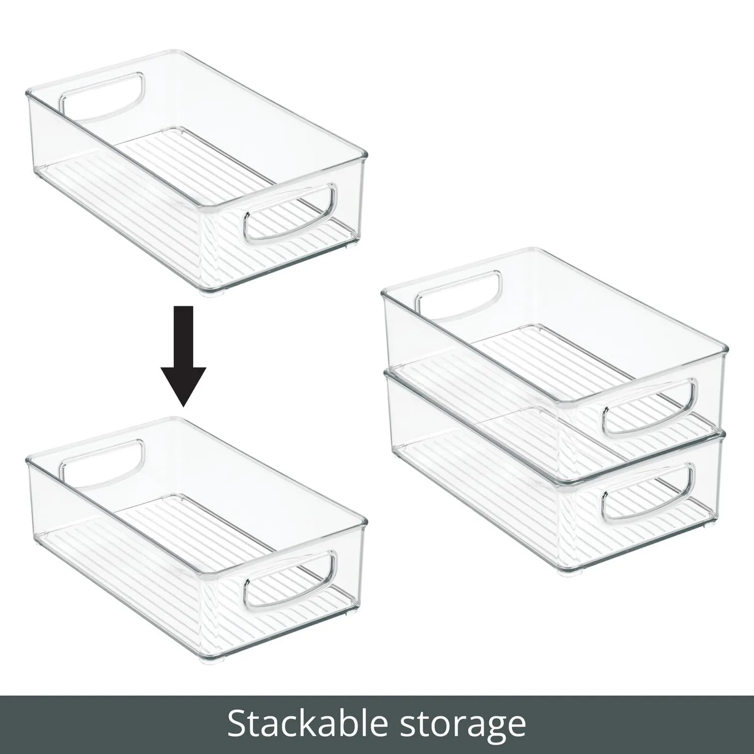 mDesign Küchen Organizer 8er-Set transparent 15,2 cm
