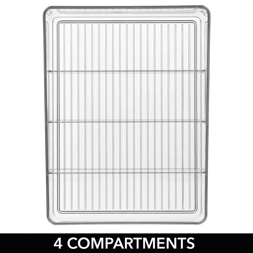 mDesign Aufbewahrungsbox transparent 3 Fächer kompakt