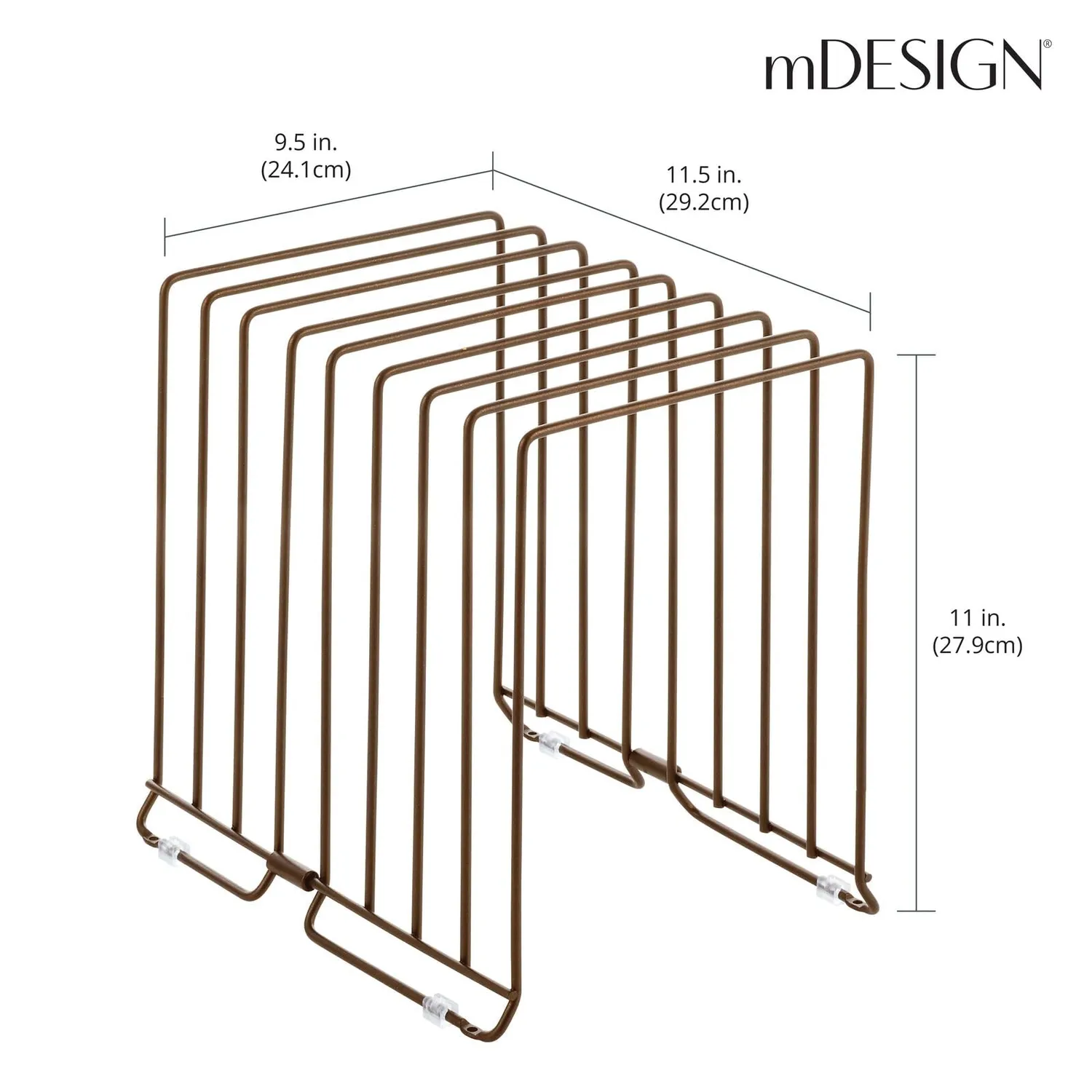 mDesign Küchen Organizer Metall Pfannenhalter 8 Fächer bronze