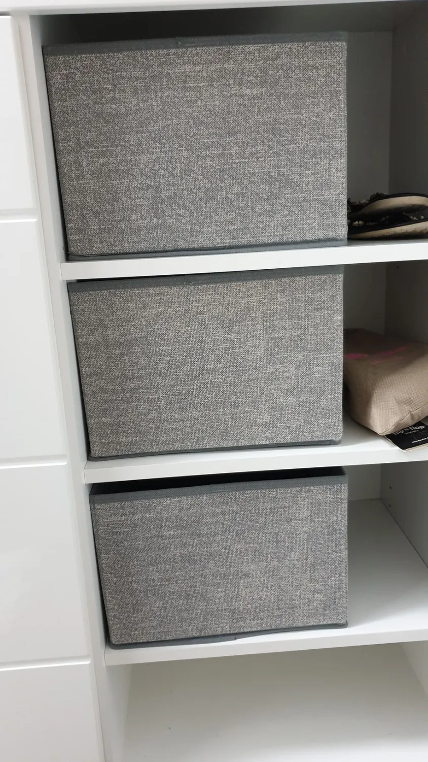 mDesign Aufbewahrungsbox Stoff grau 2er-Set Jute-Optik
