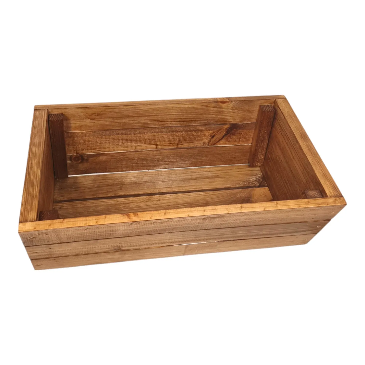 GoodFreshDecor Holz Pflanzkasten 39,5x20x17 Blumentopf braun Echtholz