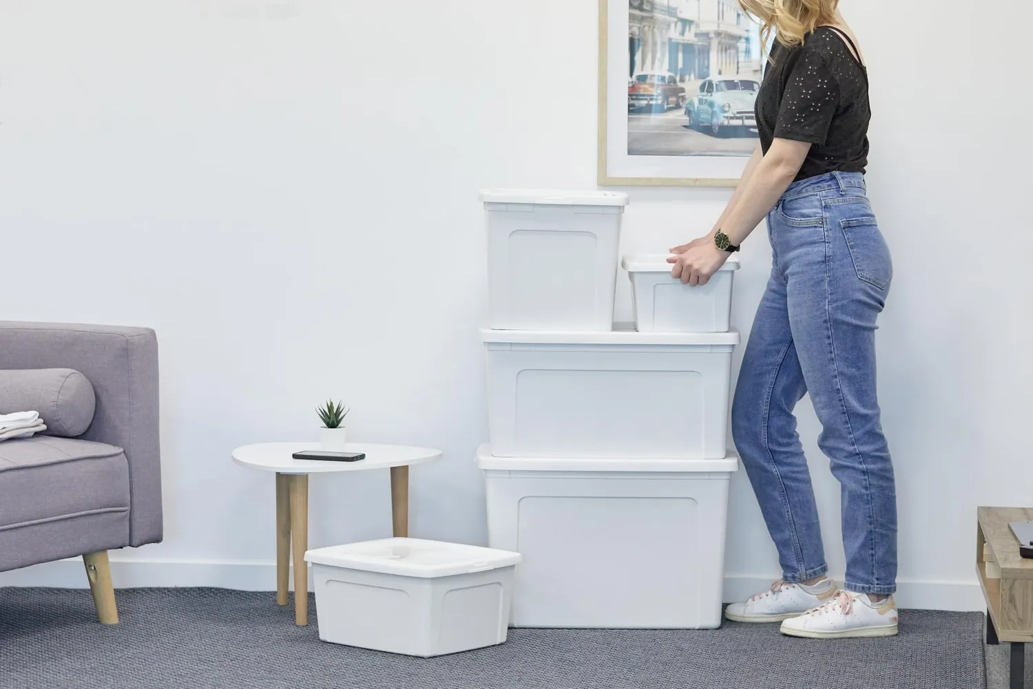 Iris Ohyama MCB-11 Aufbewahrungsbox 11L weiß 10er Set