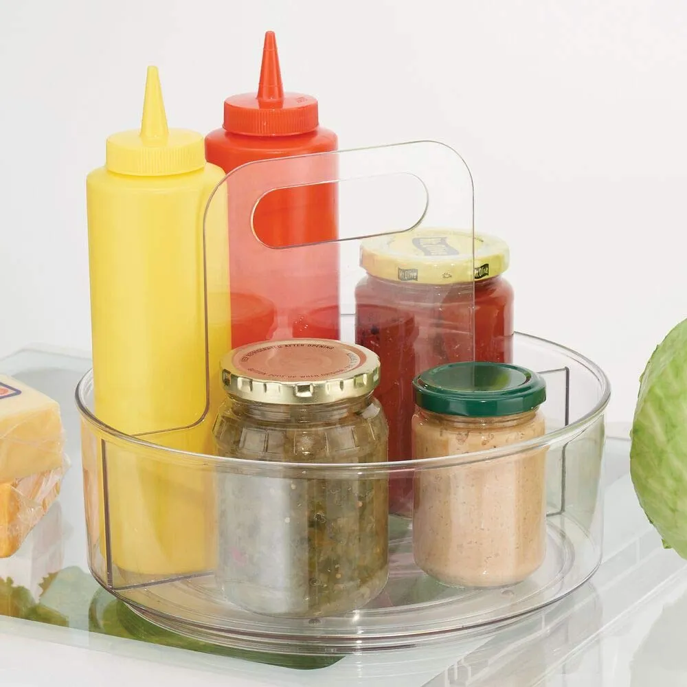mDesign Lazy Susan Gewürzregal drehbar 2 Fächer klar