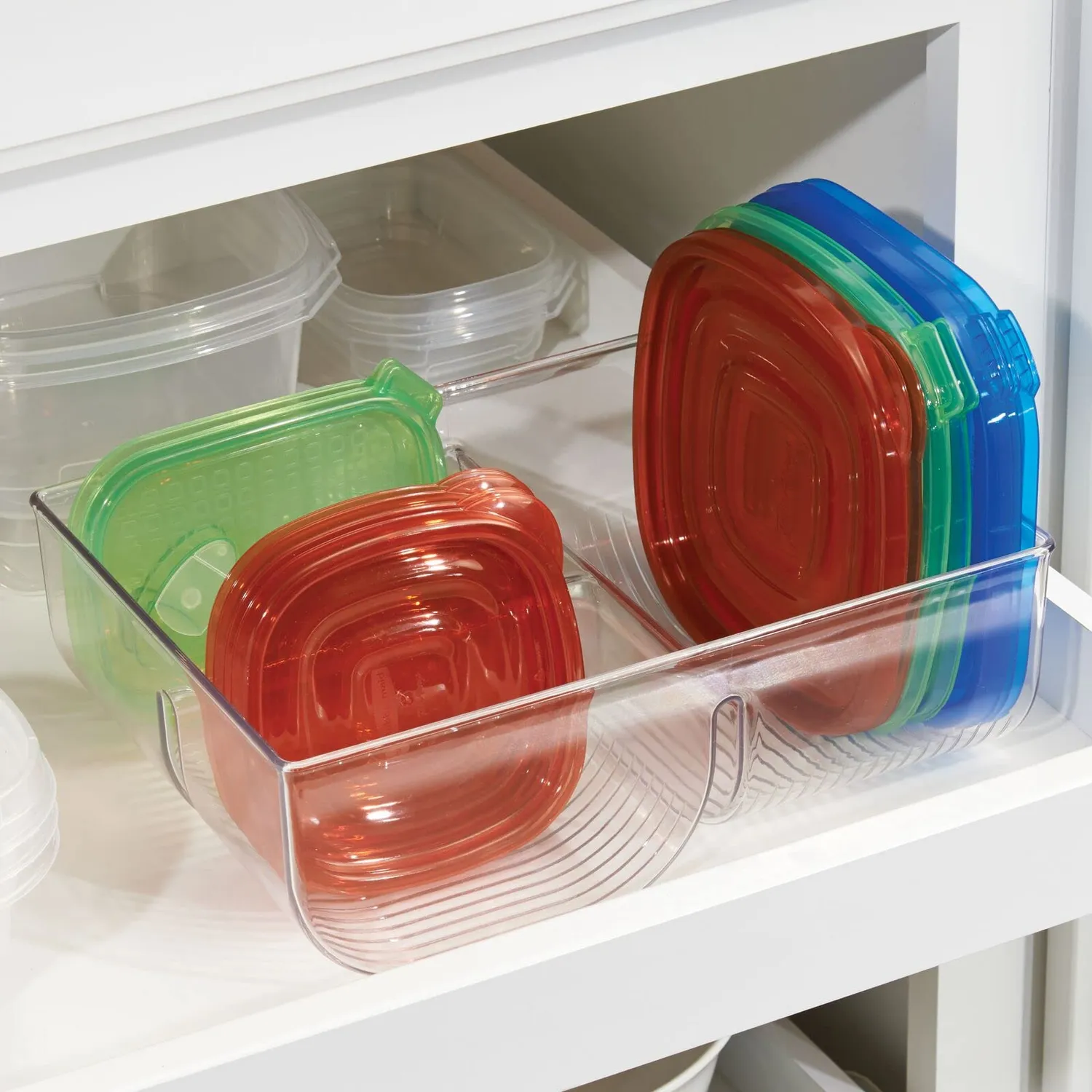 mDesign Deckelhalter 2er-Set durchsichtig Kunststoff stehend