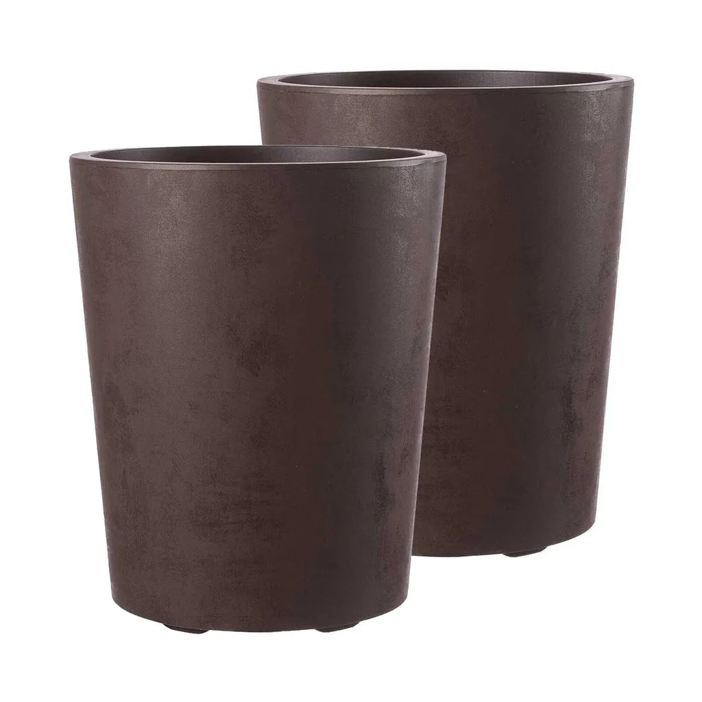 Kreher Millennium Pflanzkübel 2x 48L Rund Anthrazit frostsicher
