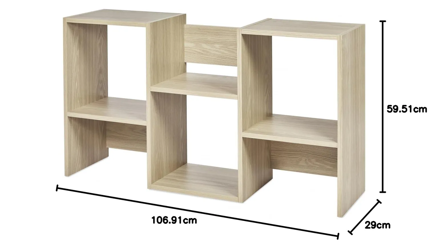 Iris Ohyama Display Shelf SRK-W3 Regal Hellbraun 3 Fächer S-Form