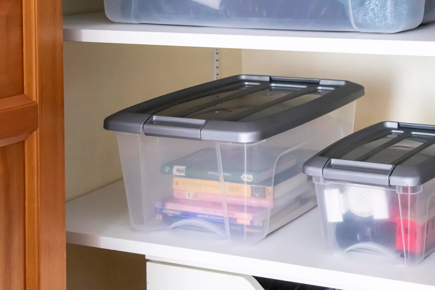 Iris Ohyama NTB-15 Aufbewahrungsbox Silber 15L 3er-Set stapelbar