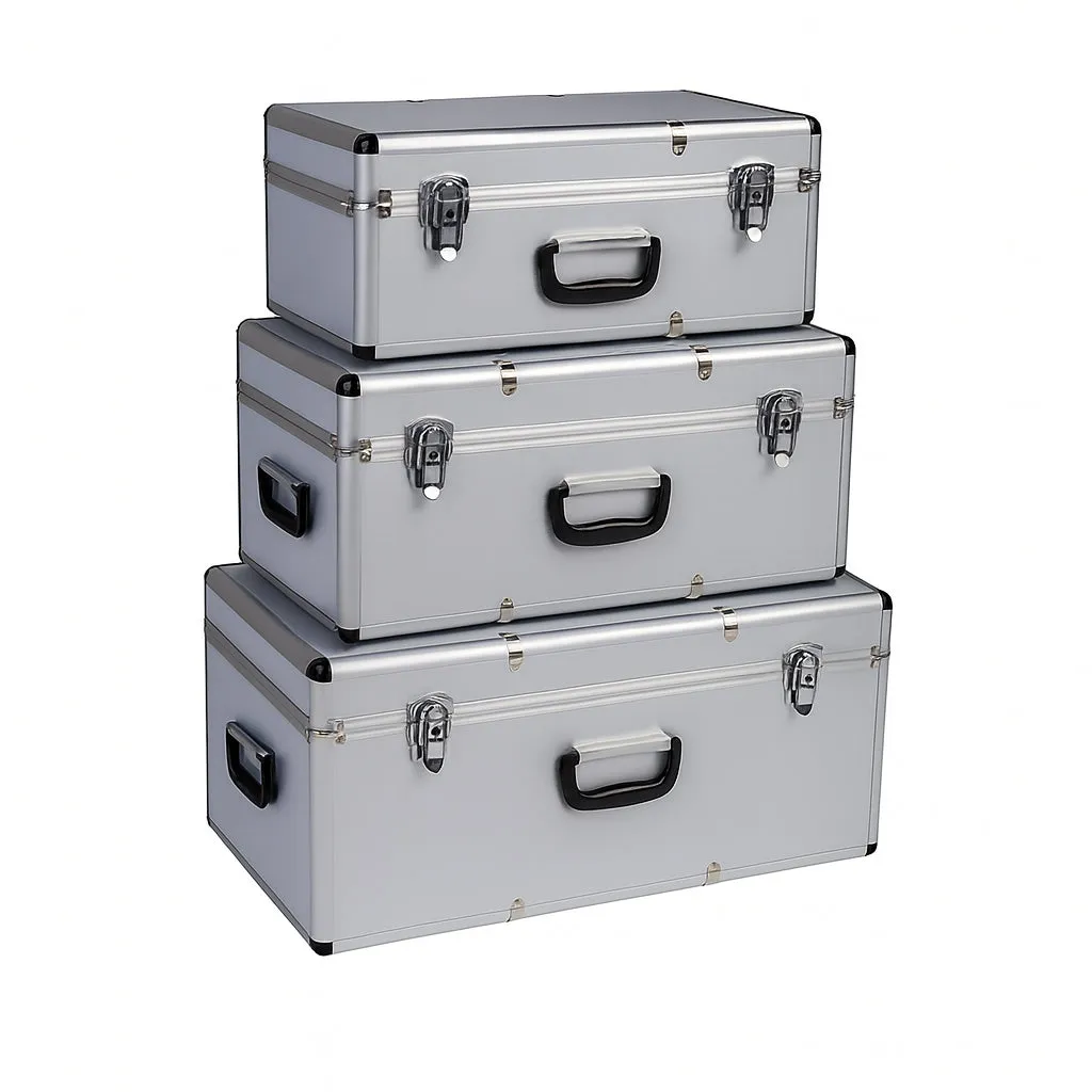 Kreher Transportkoffer ABS Alukoffer 27+65+100L Anthrazit stapelbar