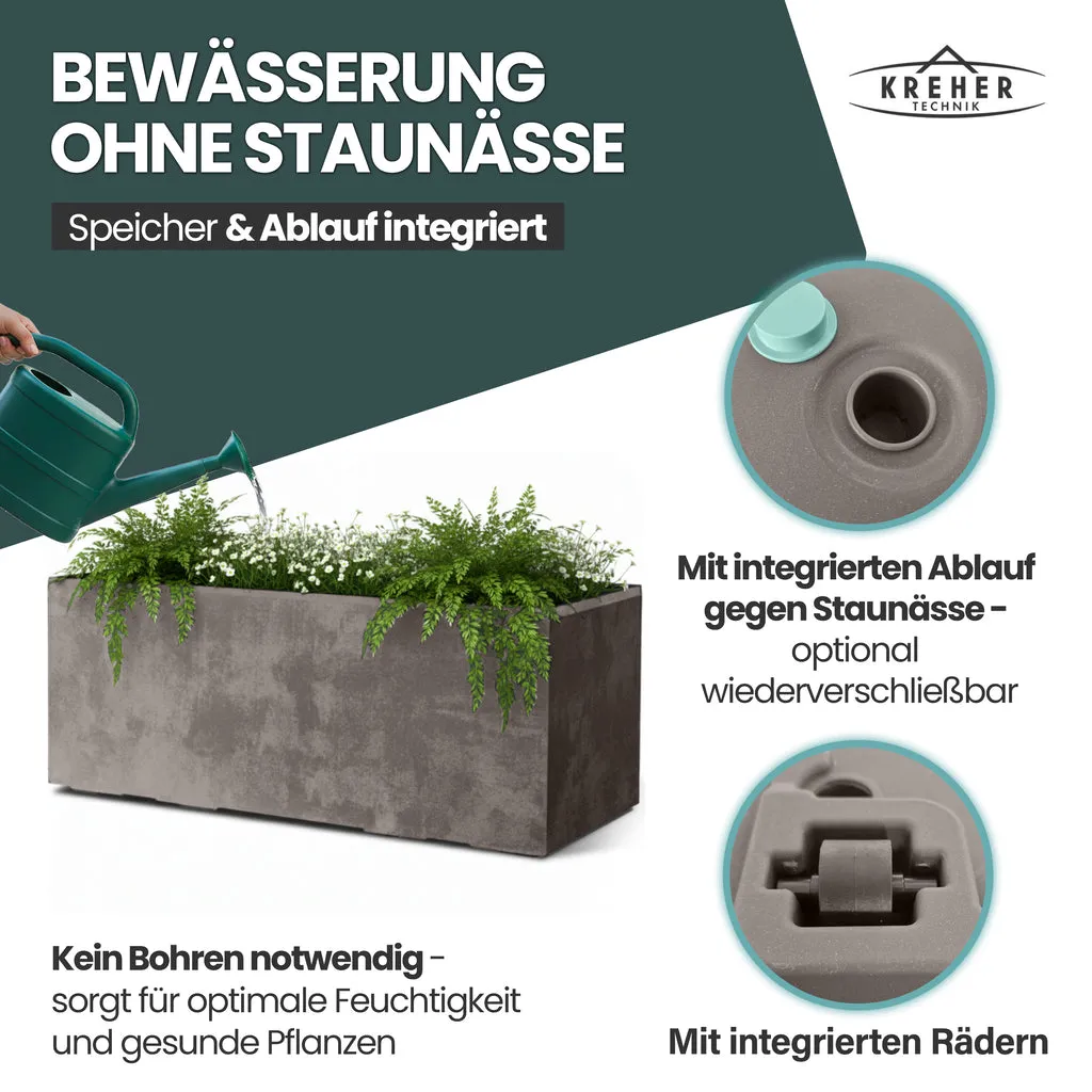 Kreher Millennium Pflanzkübel 100 Liter Sandbraun rollbar