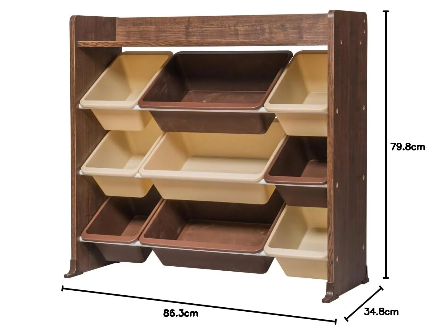 Iris Ohyama TKTHR-39 Spielzeugregal Braun 9 Boxen Holz