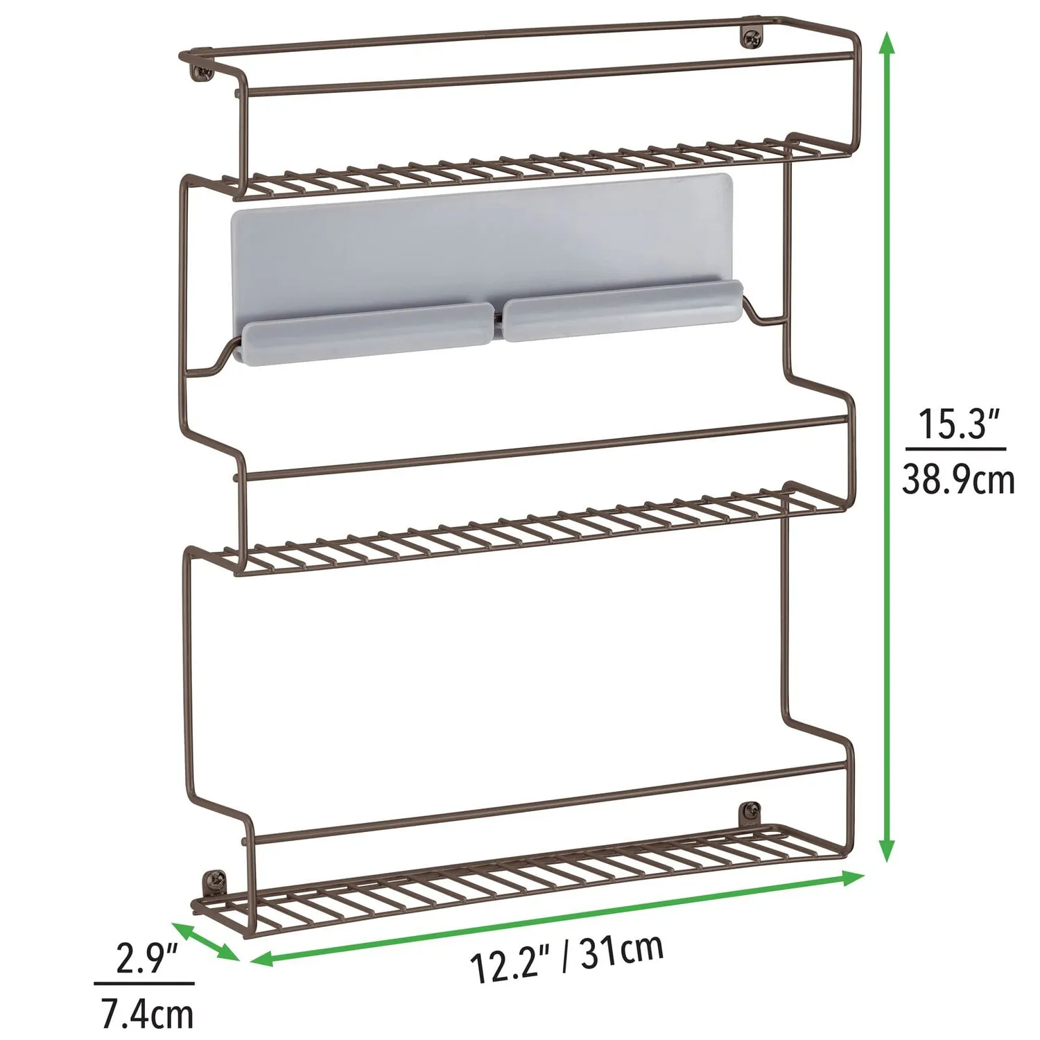 mDesign Küchenregal Metall 3 Ebenen bronze selbstklebend