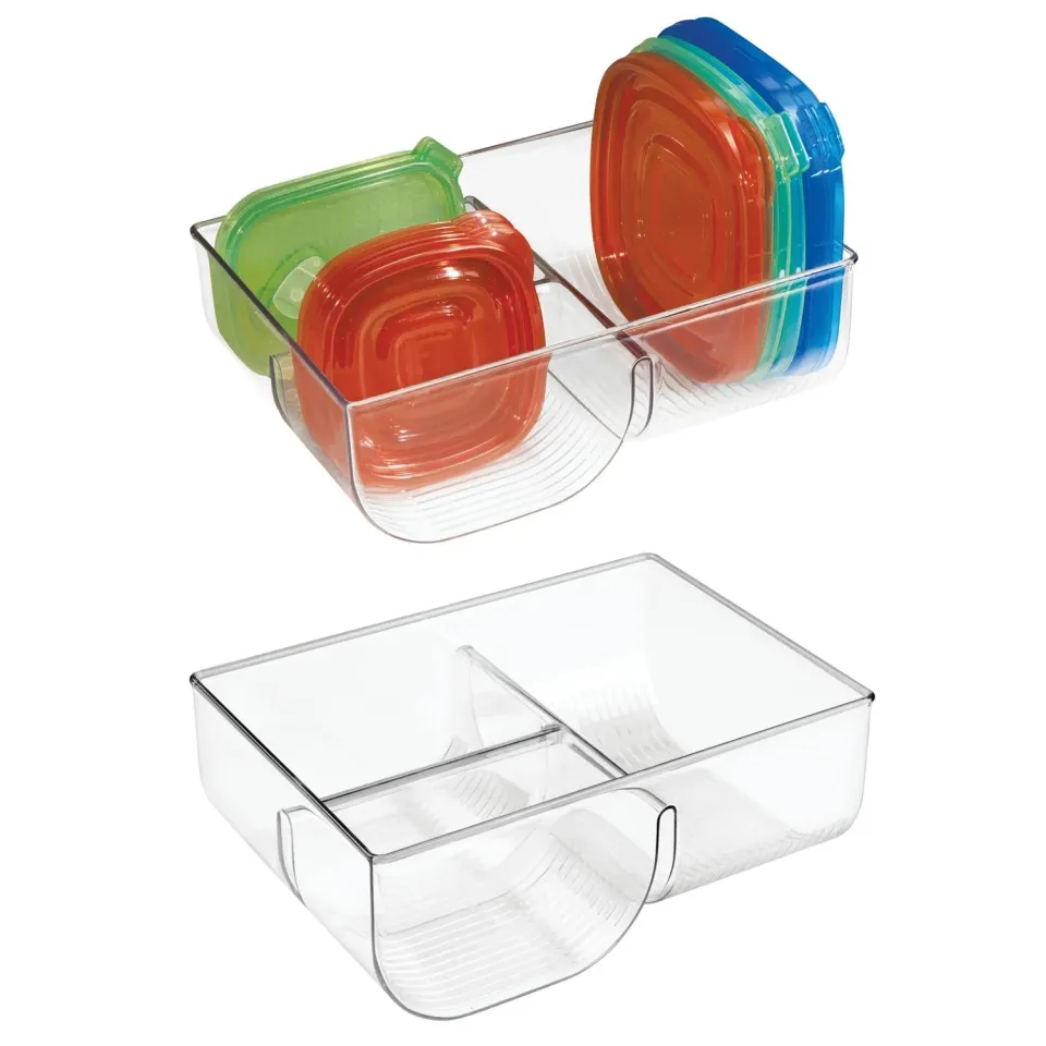 mDesign Deckelhalter 2er-Set durchsichtig Kunststoff stehend