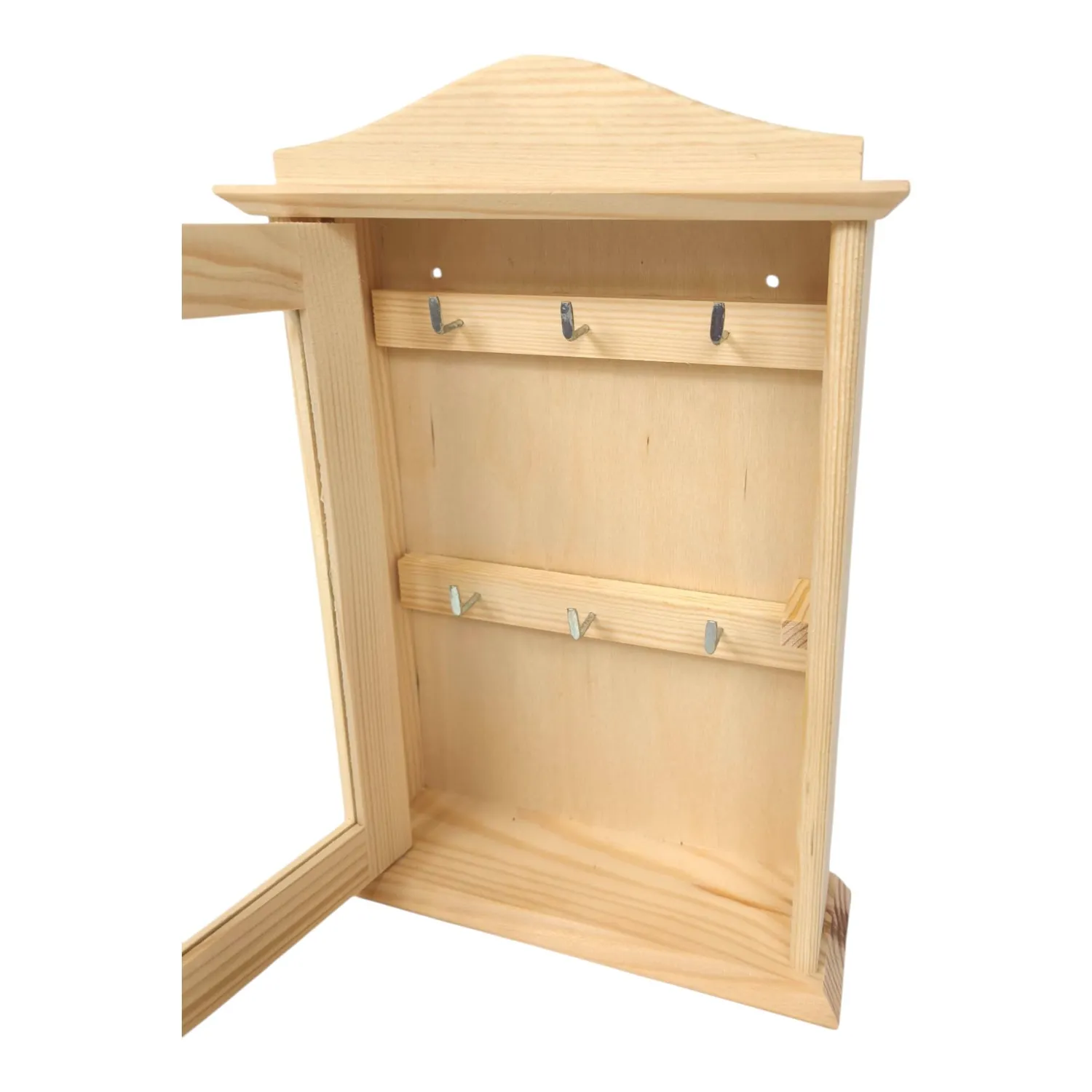 GoodFreshDecor Schlüsselkasten Holz 29,5 cm natur 6 Haken