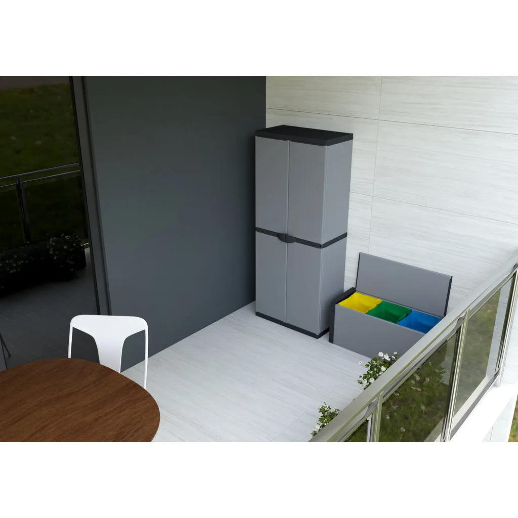 Kreher Armadio Kunststoffschrank Grau 68x38,5x165