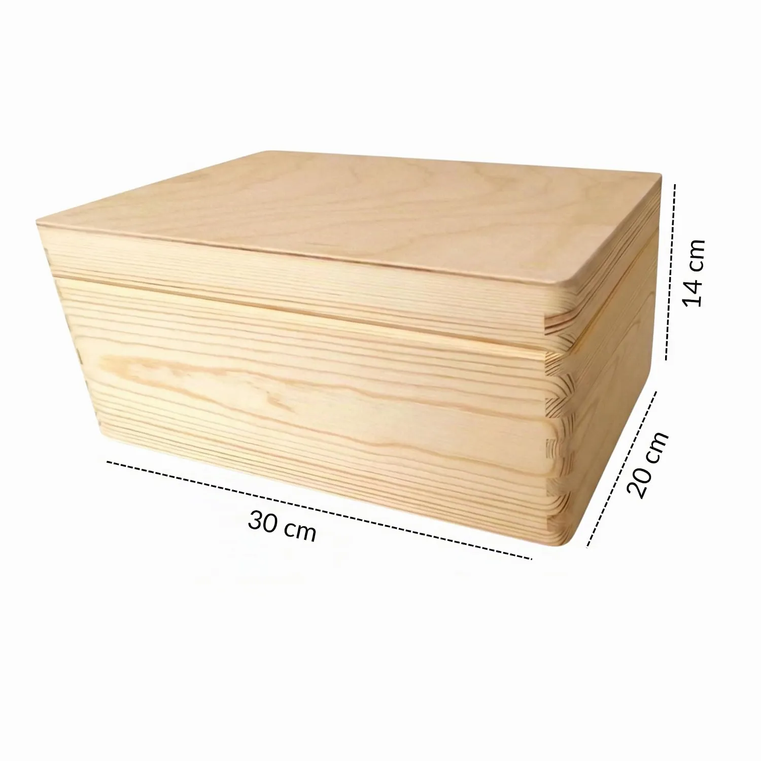 GoodFreshDecor Holzkiste Deckel 30x20x14 Natur Kiefer