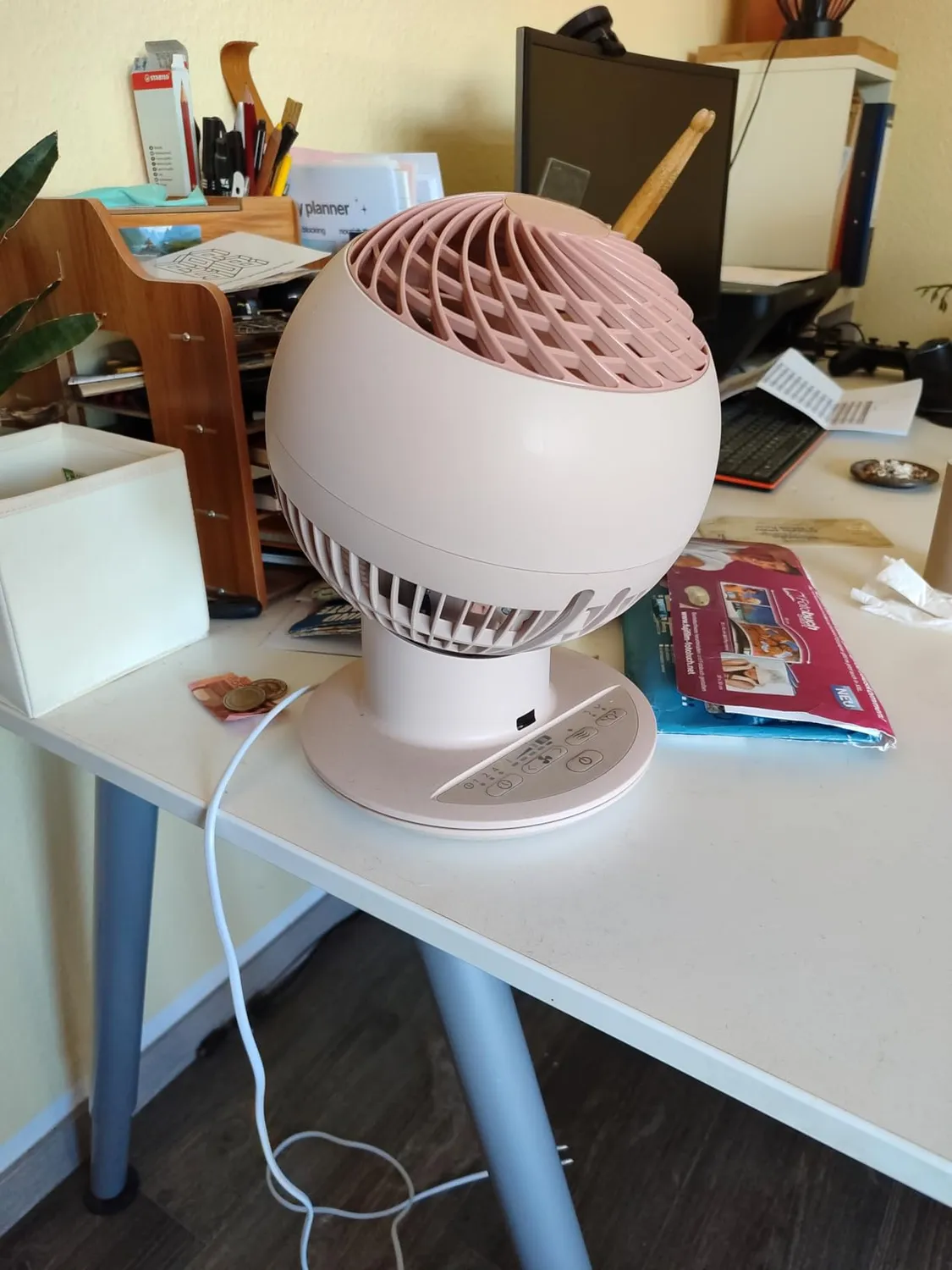Iris Ohyama Woozoo PCF-SC15T Tischventilator Weiß-Holz leise