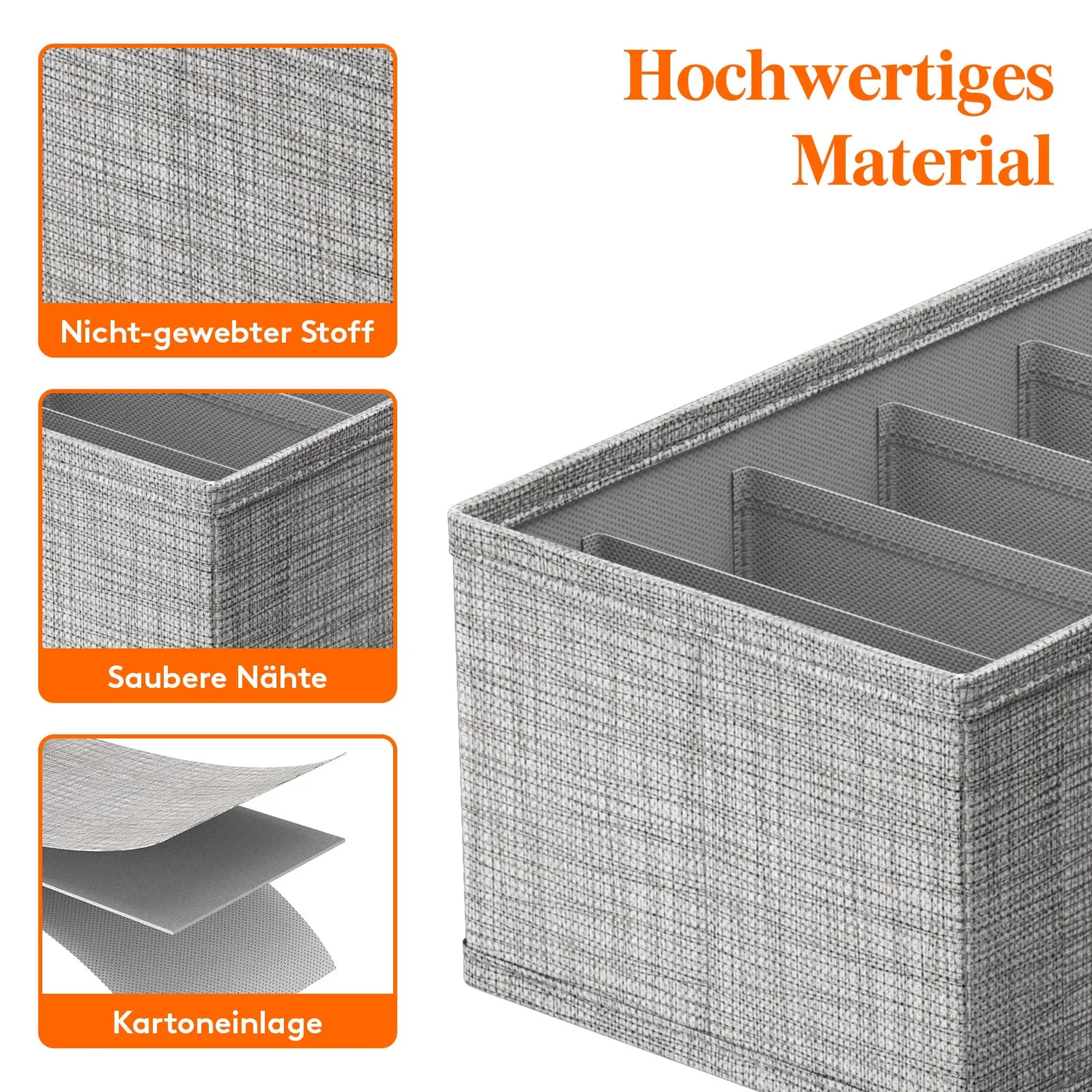 Lifewit HEMNES Organizer 8er Set Stoff grau