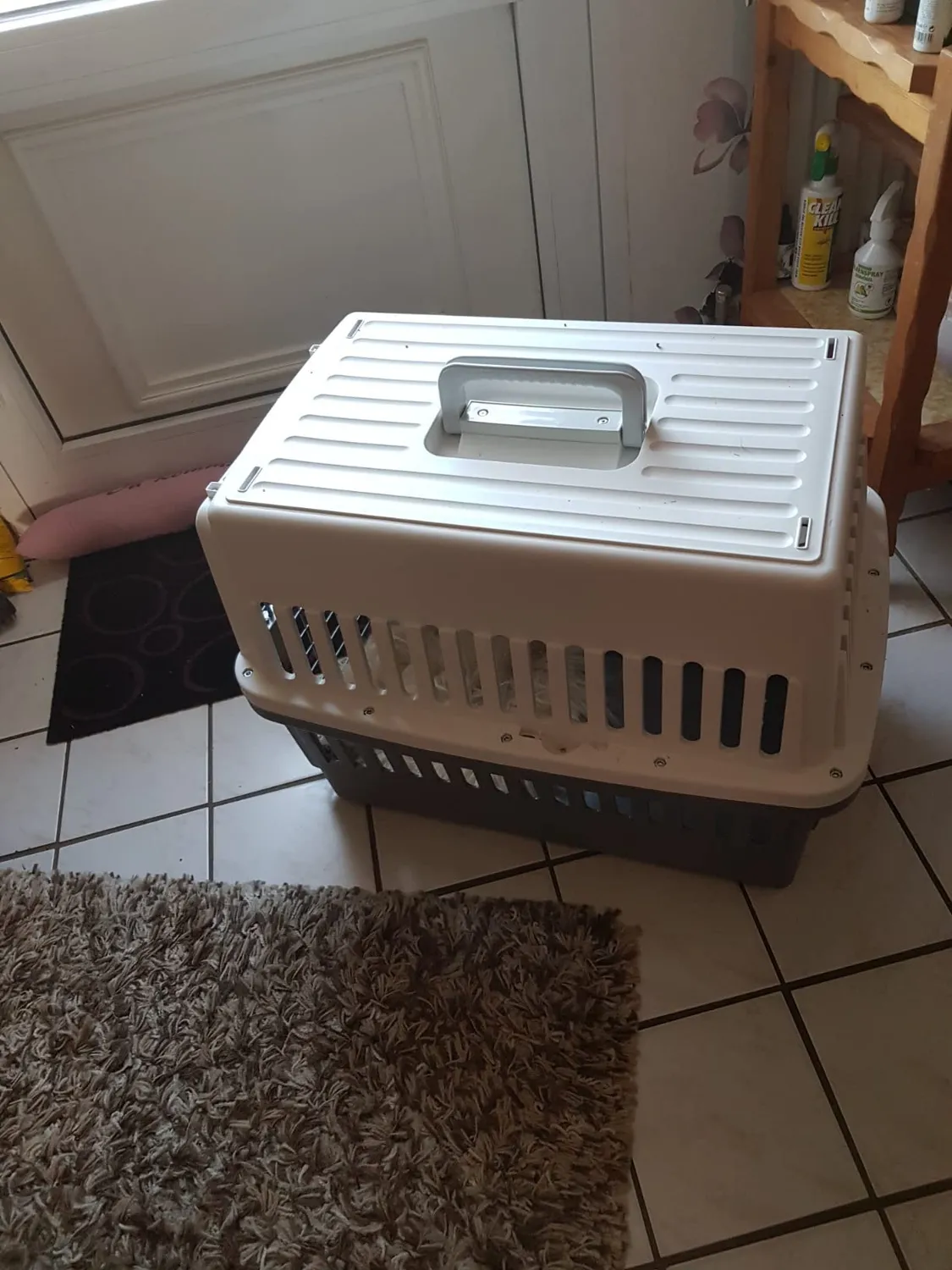 Iris Ohyama ATC-670 Transportbox Hund Katze grau 2-Türen
