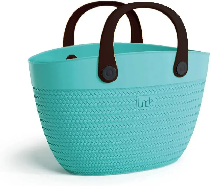 Kreher Linda Tragekorb Türkis Rattan 50cm