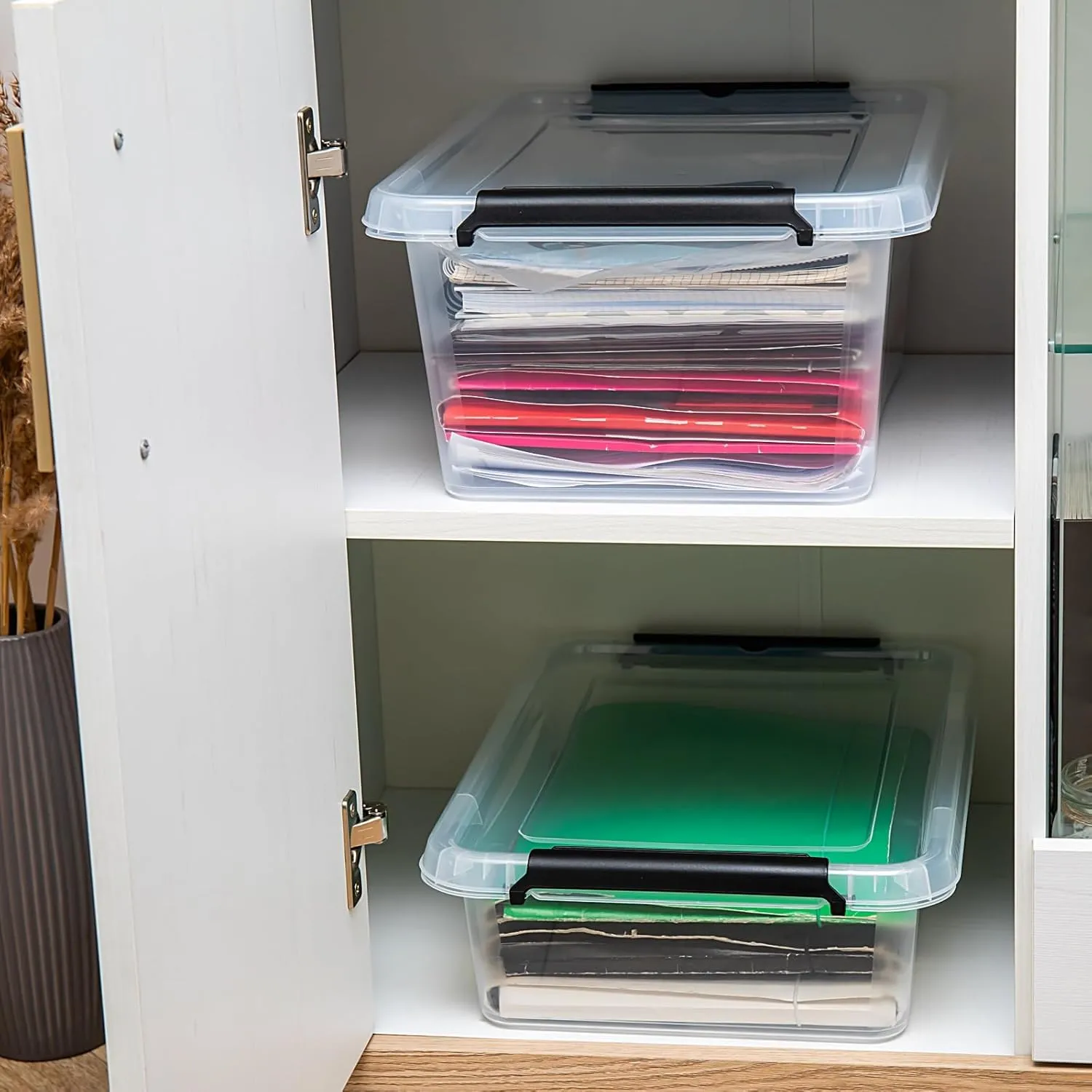 astor24 Aufbewahrungsbox 8,5L transparent 4er-Set Deckel