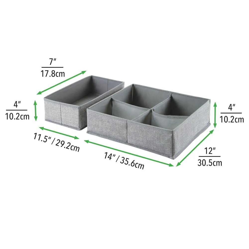 mDesign Stoffbox 2er-Set grau für Schrank Babykleidung