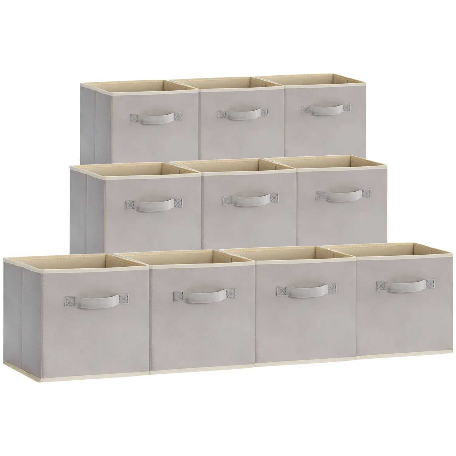 Lifewit Aufbewahrungsbox Stoff Grau 26,7cm mit Deckel