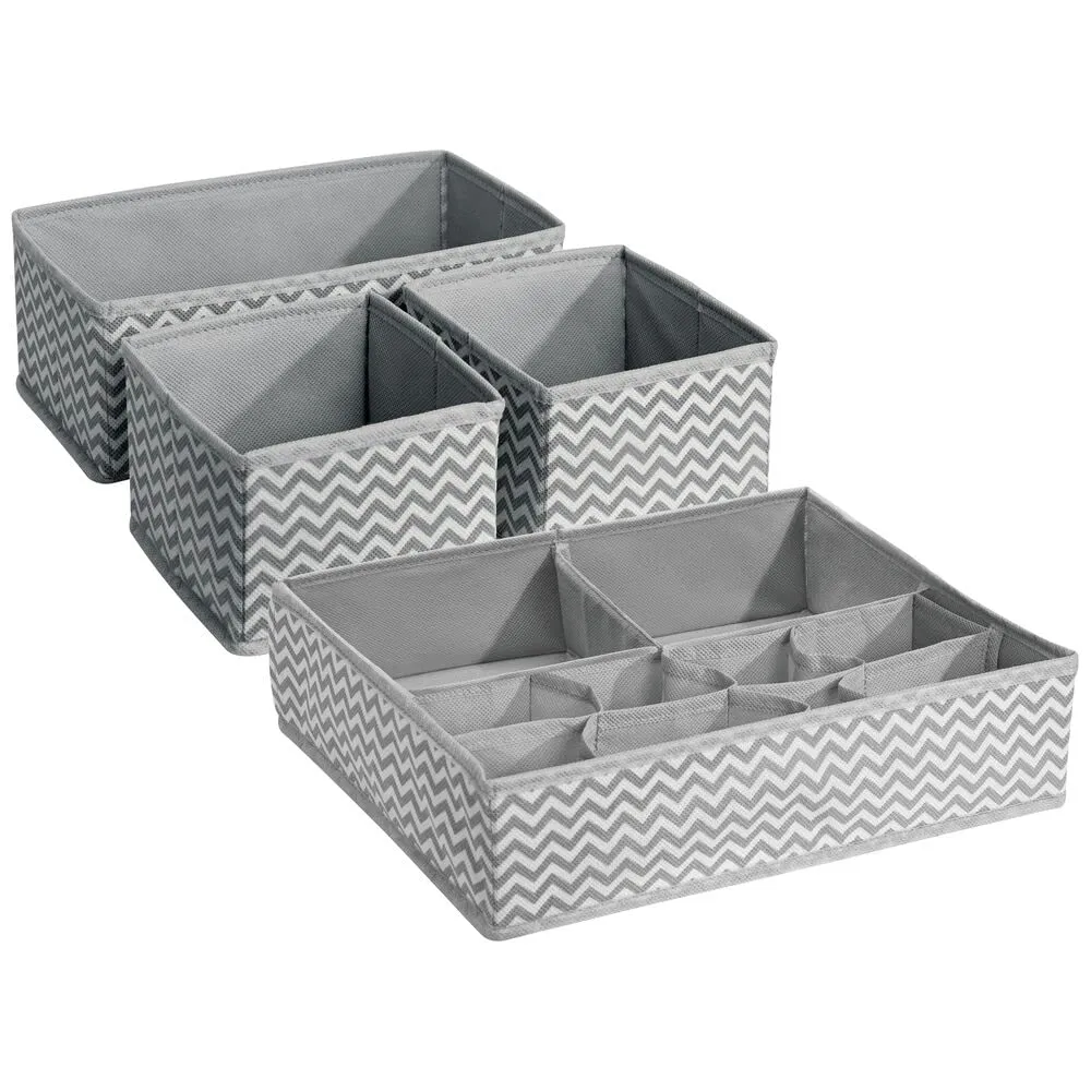 mDesign Kleiderschrank Organizer Stoff 4er-Set taupe