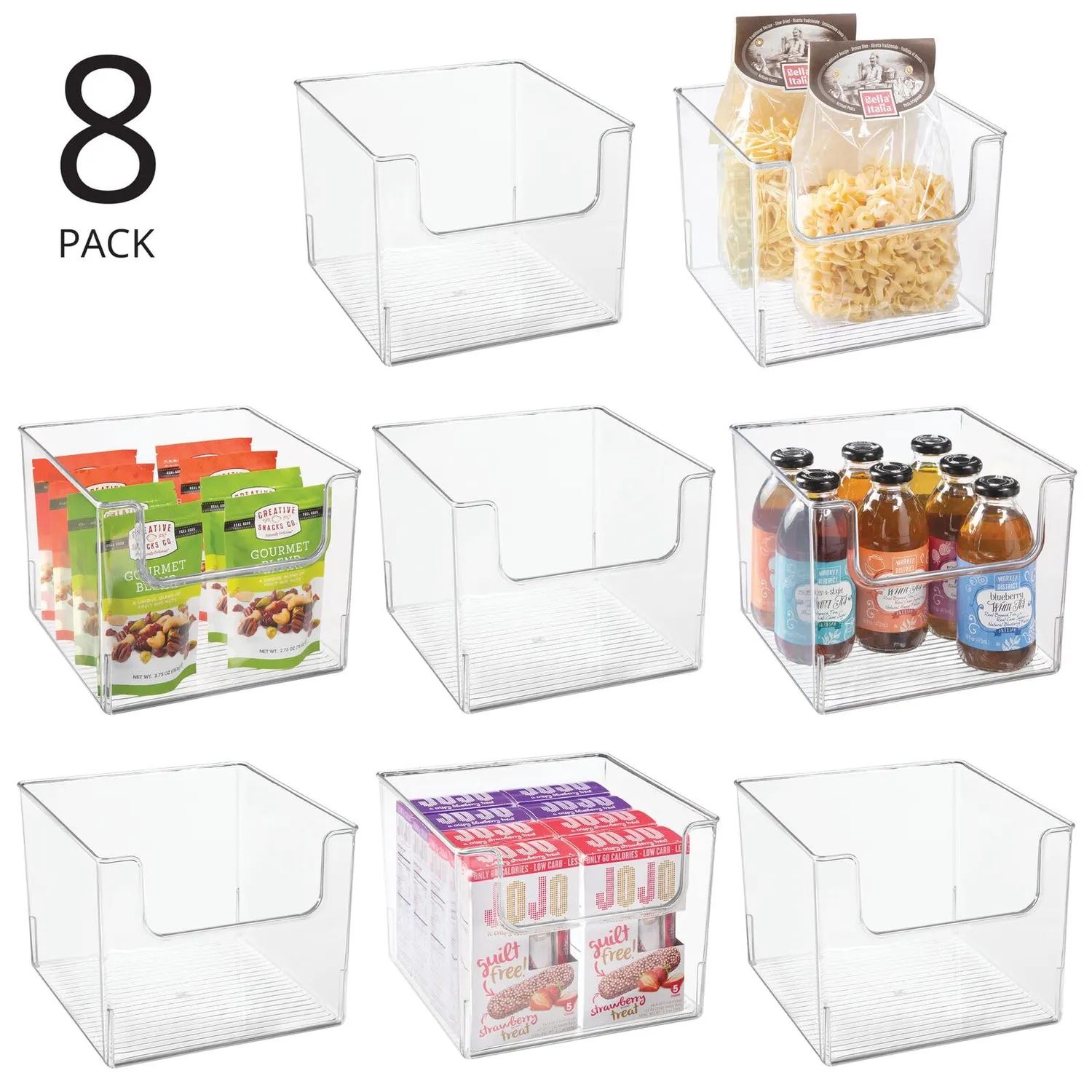 mDesign Aufbewahrungsbox Lebensmittel BPA-frei 8er-Set Transparent