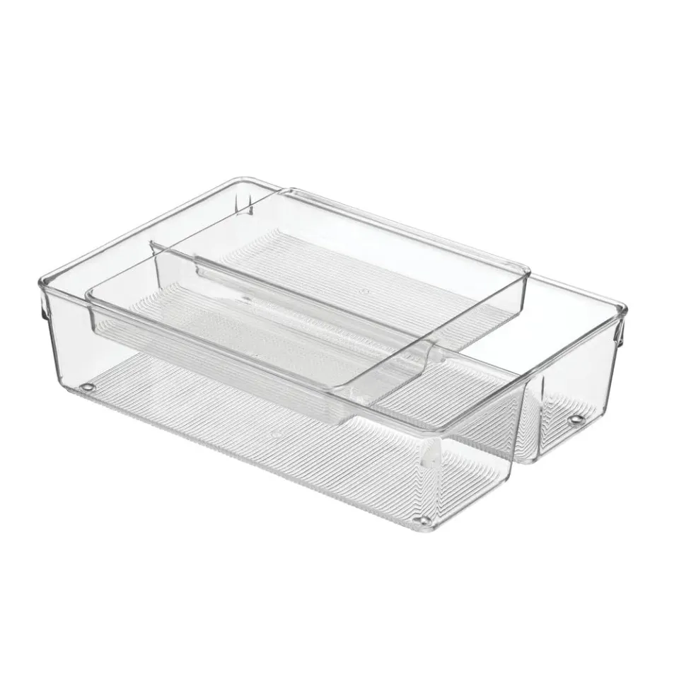 M Design Besteckeinsatz Schublade 4er-Set transparent verstellbar