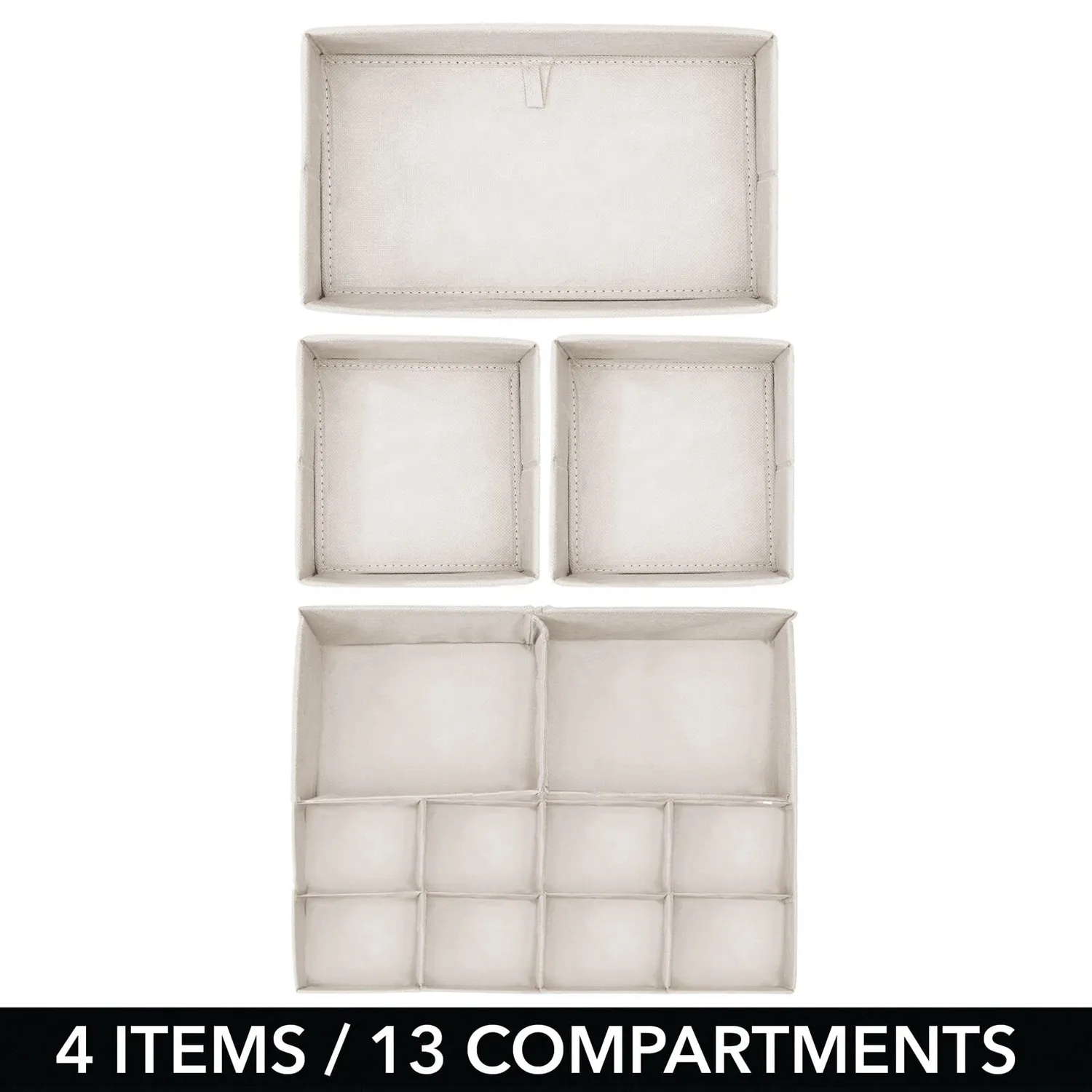 mDesign Schrank Organizer 8er Set creme Stoffboxen