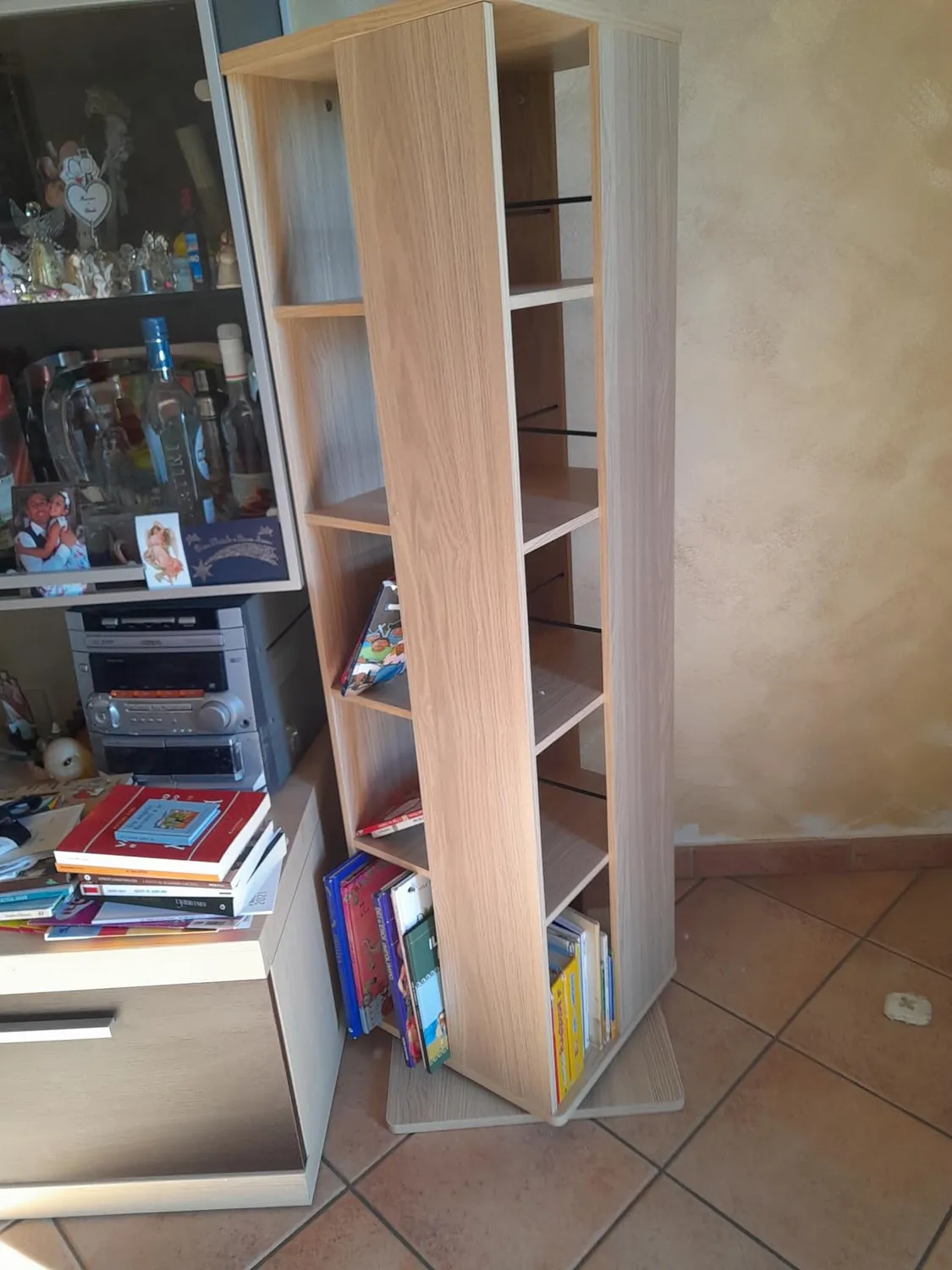 Iris Ohyama Revolving Book Shelf RBS-5S Eiche grau
