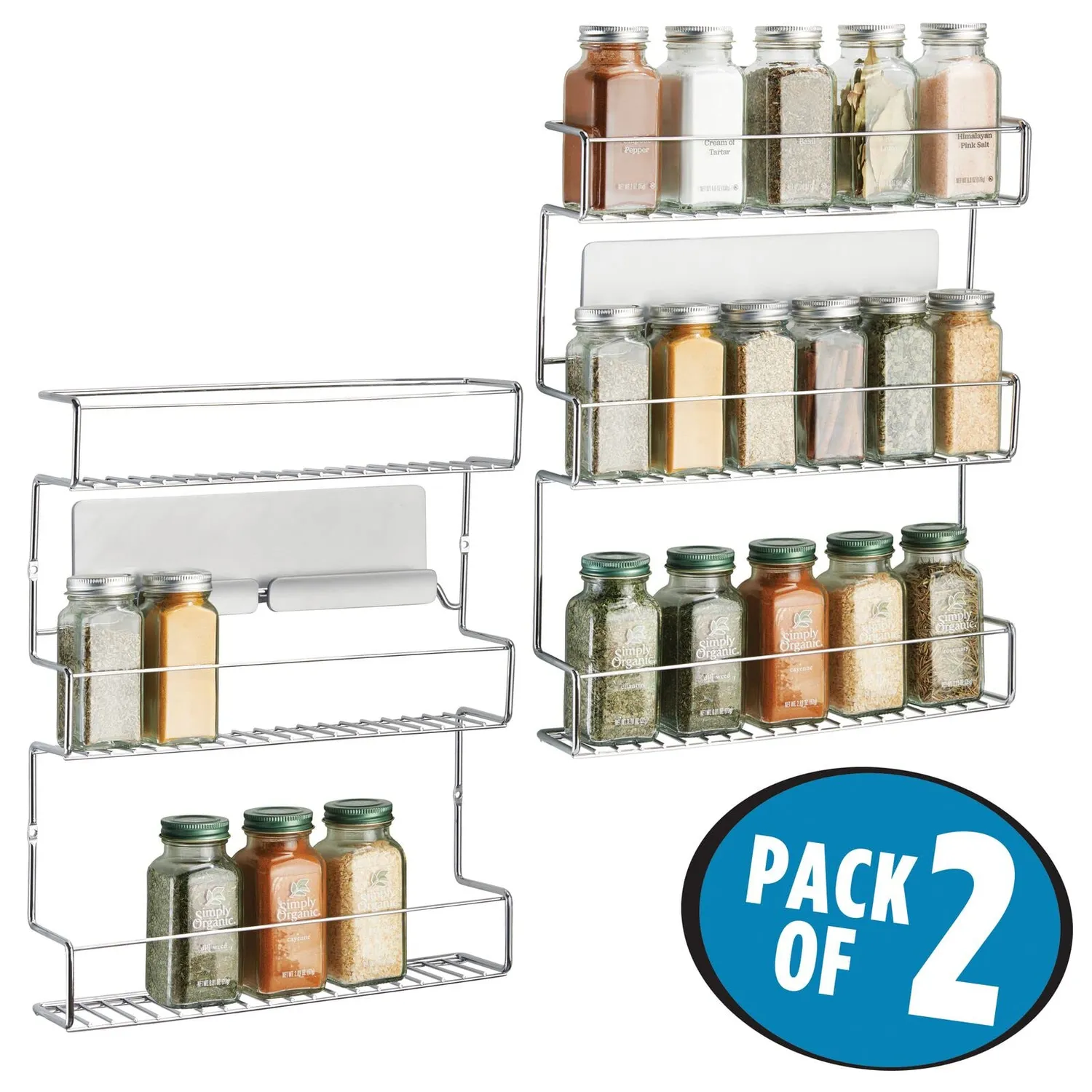 mDesign AFFIXX Gewürzregal selbstklebend 2er-Set Metall