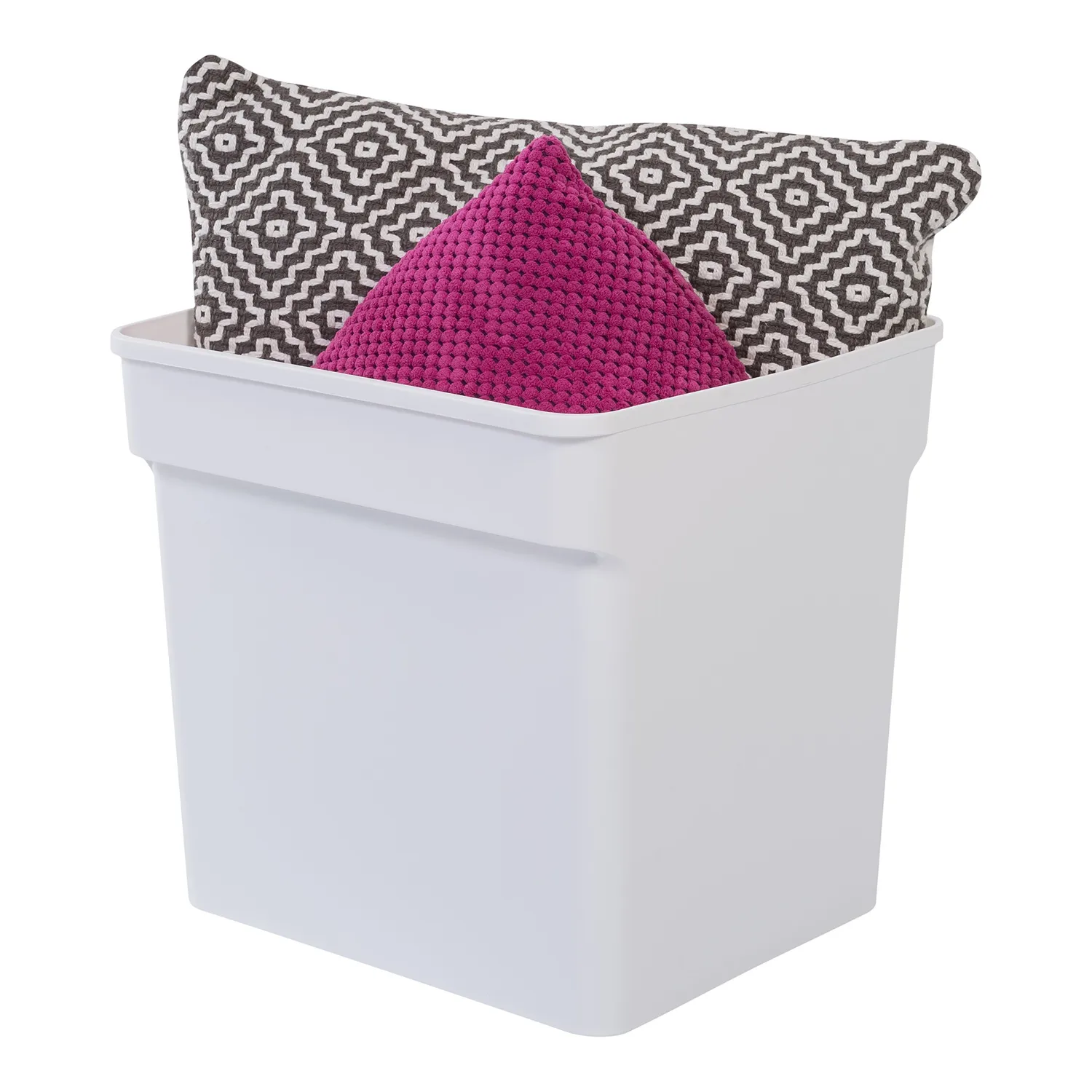 Iris Ohyama Aufbewahrungsbox 31,5 L Weiß 2er-Set offen