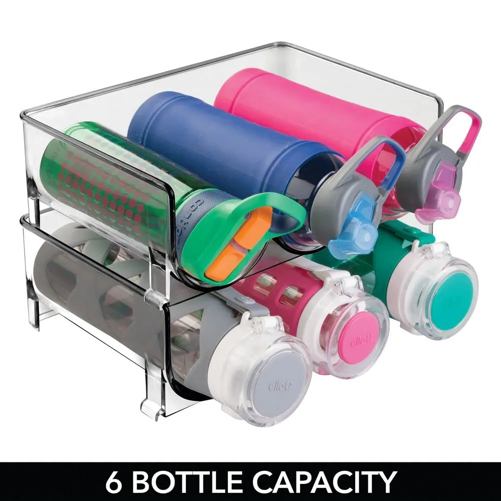 mDesign Flaschenhalter Grau Stapelbar 2er Set für 6 Flaschen