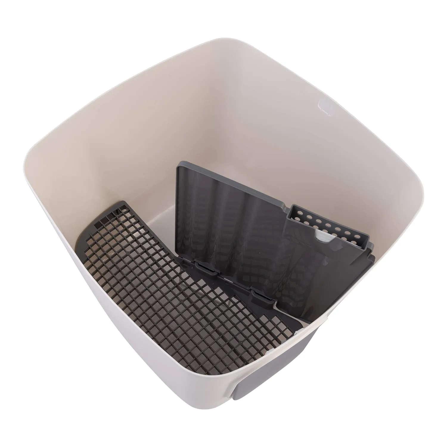 Iris Ohyama CCLB-500 Katzentoilette Weiß Beige geschlossen