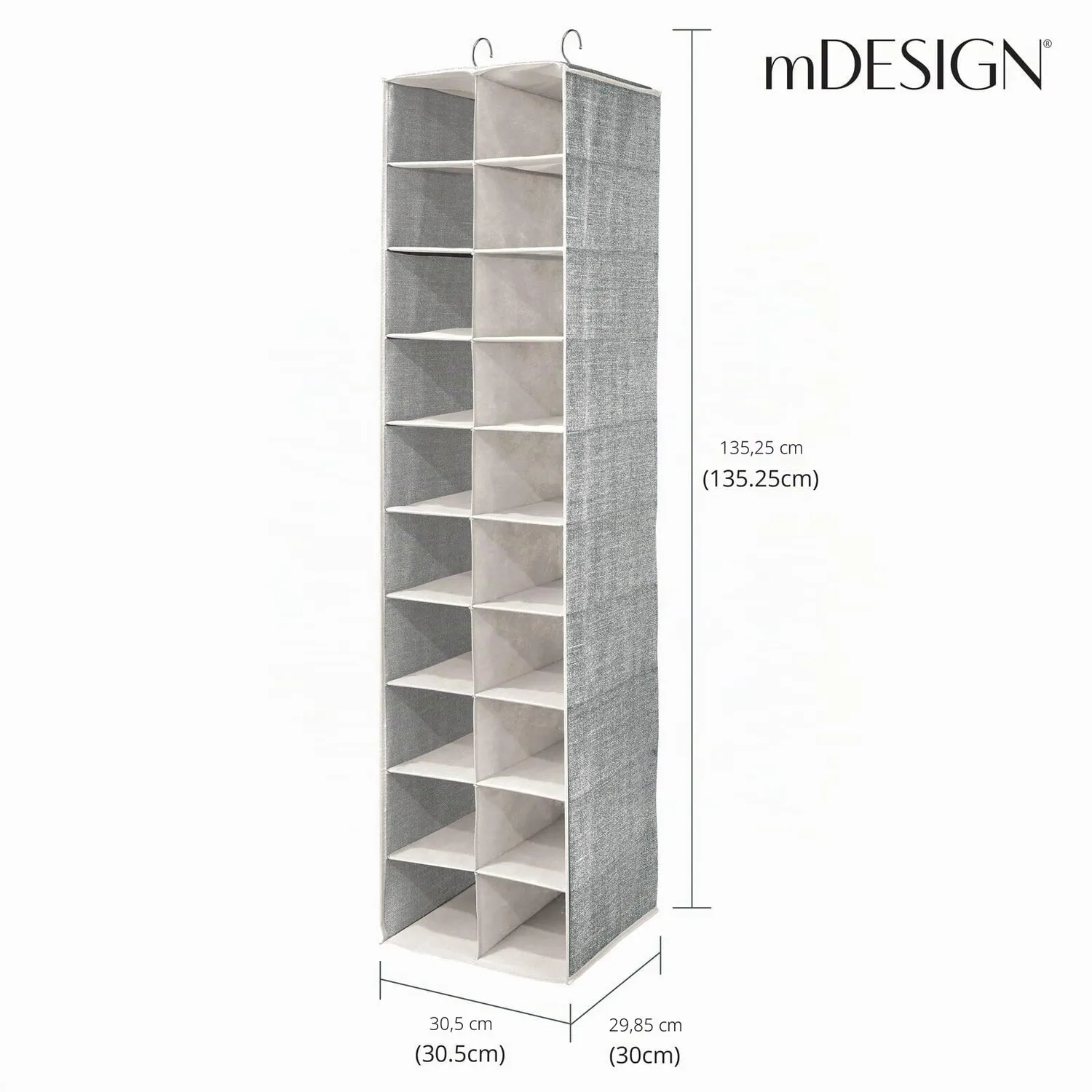 mDesign Hängeorganizer 20 Fächer schwarz-creme